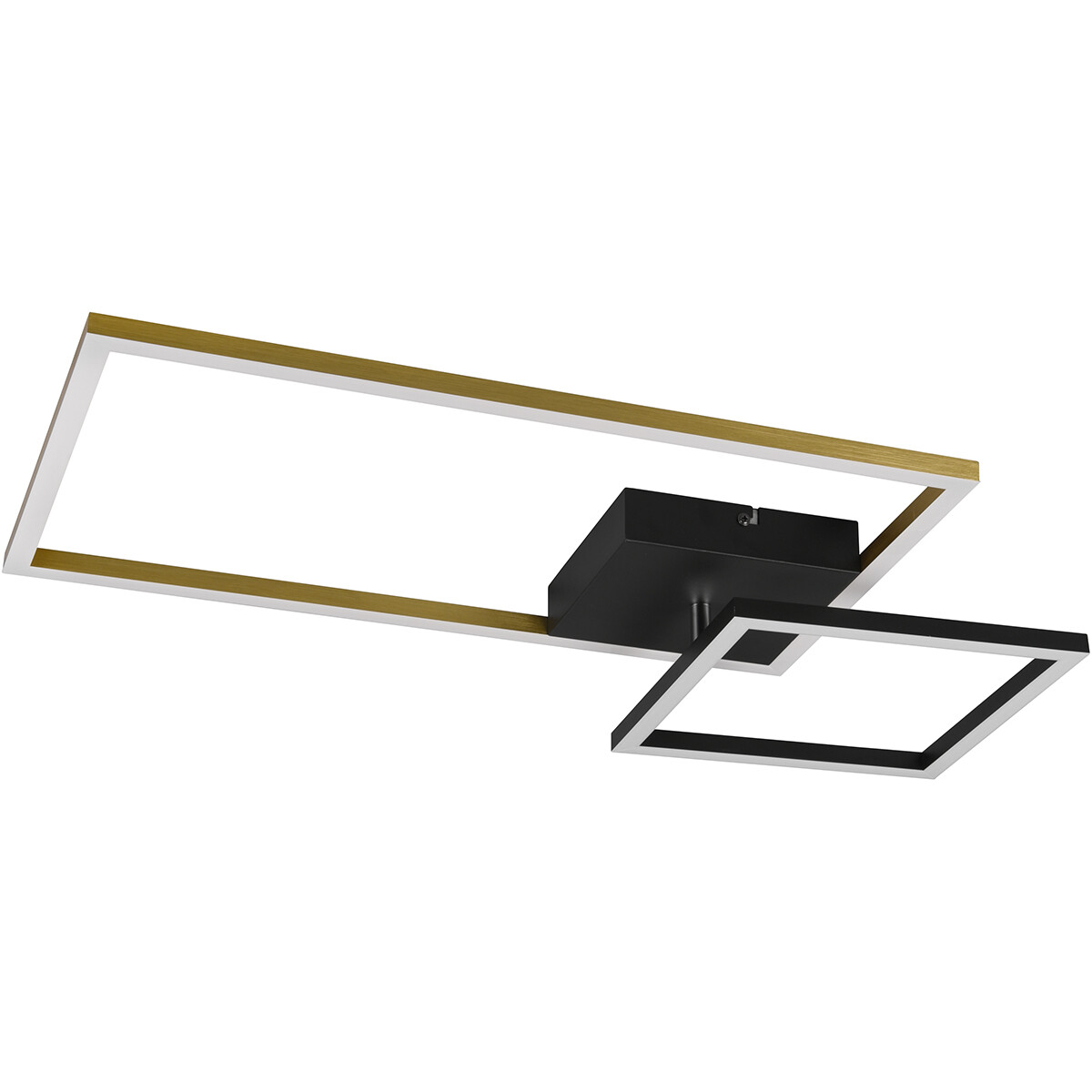 LED Plafondlamp - Plafondverlichting - Trion Pado - 25W - Warm Wit 3000K - Dimbaar - Rechthoek - Mat Goud - Aluminium