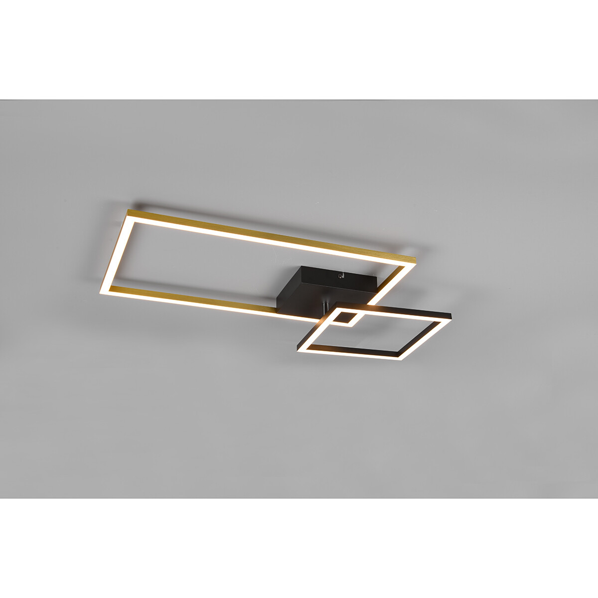 LED Plafondlamp - Plafondverlichting - Trion Pado - 25W - Warm Wit 3000K - Dimbaar - Rechthoek - Mat Goud - Aluminium