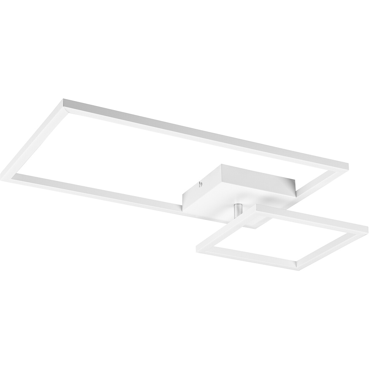 LED Plafondlamp - Plafondverlichting - Trion Pado - 25W - Warm Wit 3000K - Dimbaar - Rechthoek - Mat Wit - Aluminium