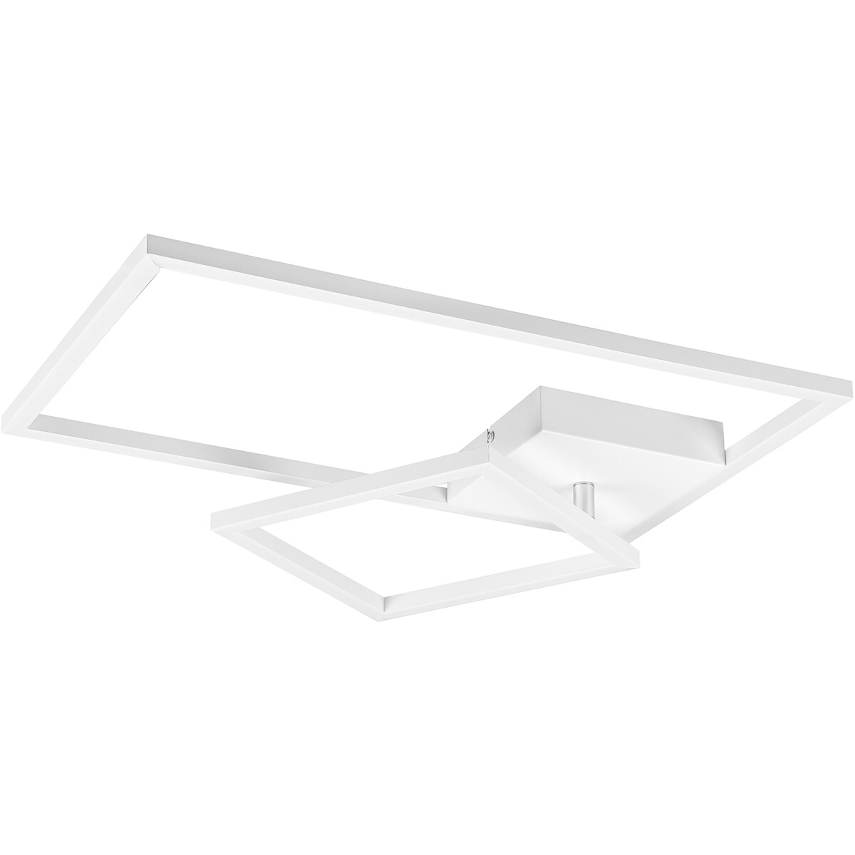 LED Plafondlamp - Plafondverlichting - Trion Pado - 25W - Warm Wit 3000K - Dimbaar - Rechthoek - Mat Wit - Aluminium