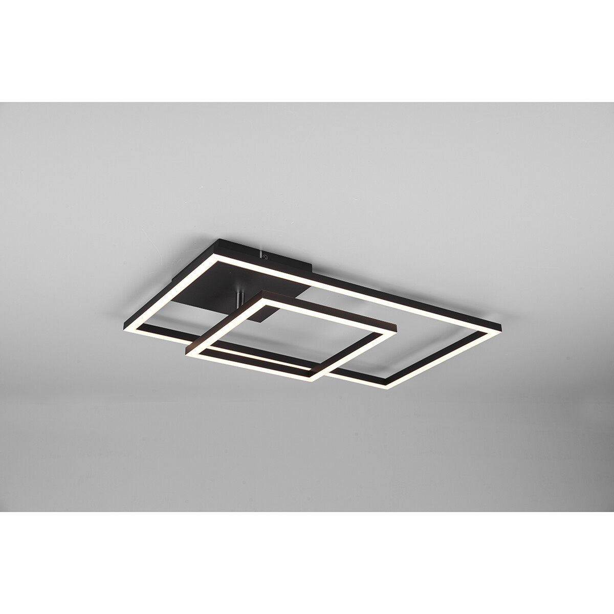 LED Plafondlamp - Plafondverlichting - Trion Pado - 25W - Warm Wit 3000K - Dimbaar - Rechthoek - Mat Zwart - Aluminium