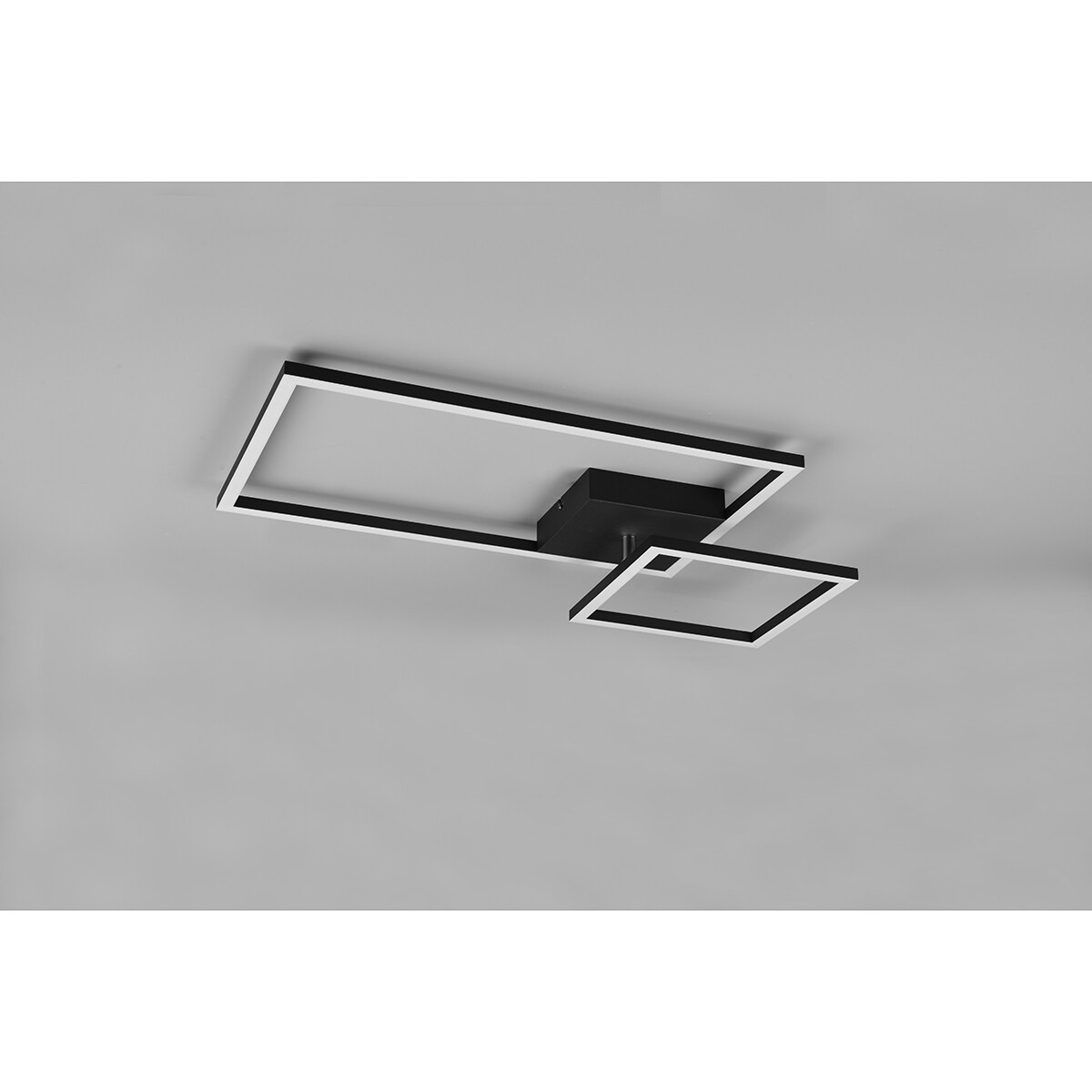 LED Plafondlamp - Plafondverlichting - Trion Pado - 25W - Warm Wit 3000K - Dimbaar - Rechthoek - Mat Zwart - Aluminium