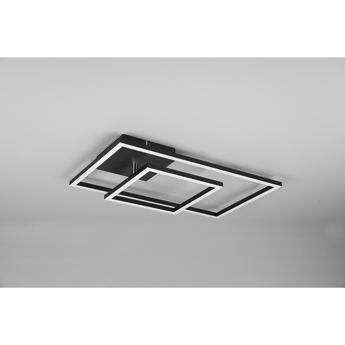 LED Plafondlamp - Plafondverlichting - Trion Pado - 25W - Warm Wit 3000K - Dimbaar - Rechthoek - Mat Zwart - Aluminium