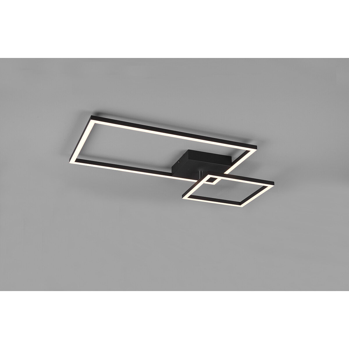 LED Plafondlamp - Plafondverlichting - Trion Pado - 25W - Warm Wit 3000K - Dimbaar - Rechthoek - Mat Zwart - Aluminium