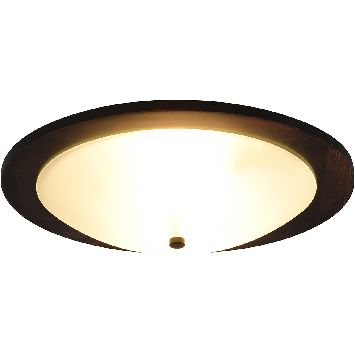 LED Plafondlamp - Plafondverlichting - Trion Palan - E27 Fitting - 2-lichts - Rond - Mat Donkerbruin - Hout product afbeelding