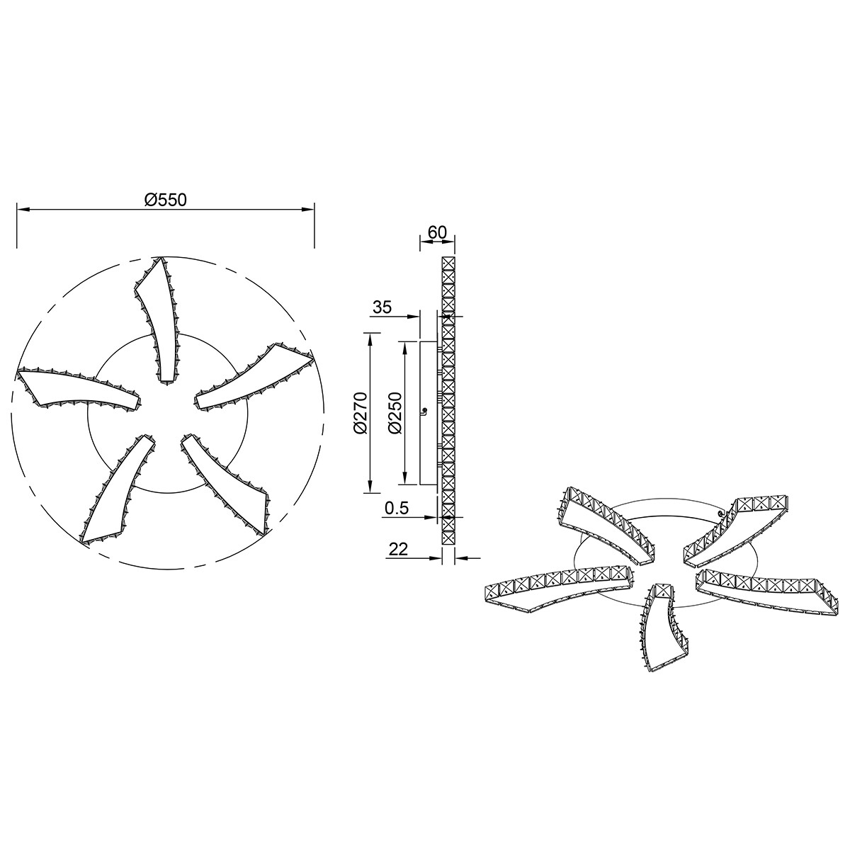 LED Plafondlamp - Plafondverlichting - Trion Pino - 30W - Aanpasbare Kleur - Rond - Mat Chroom - Aluminium