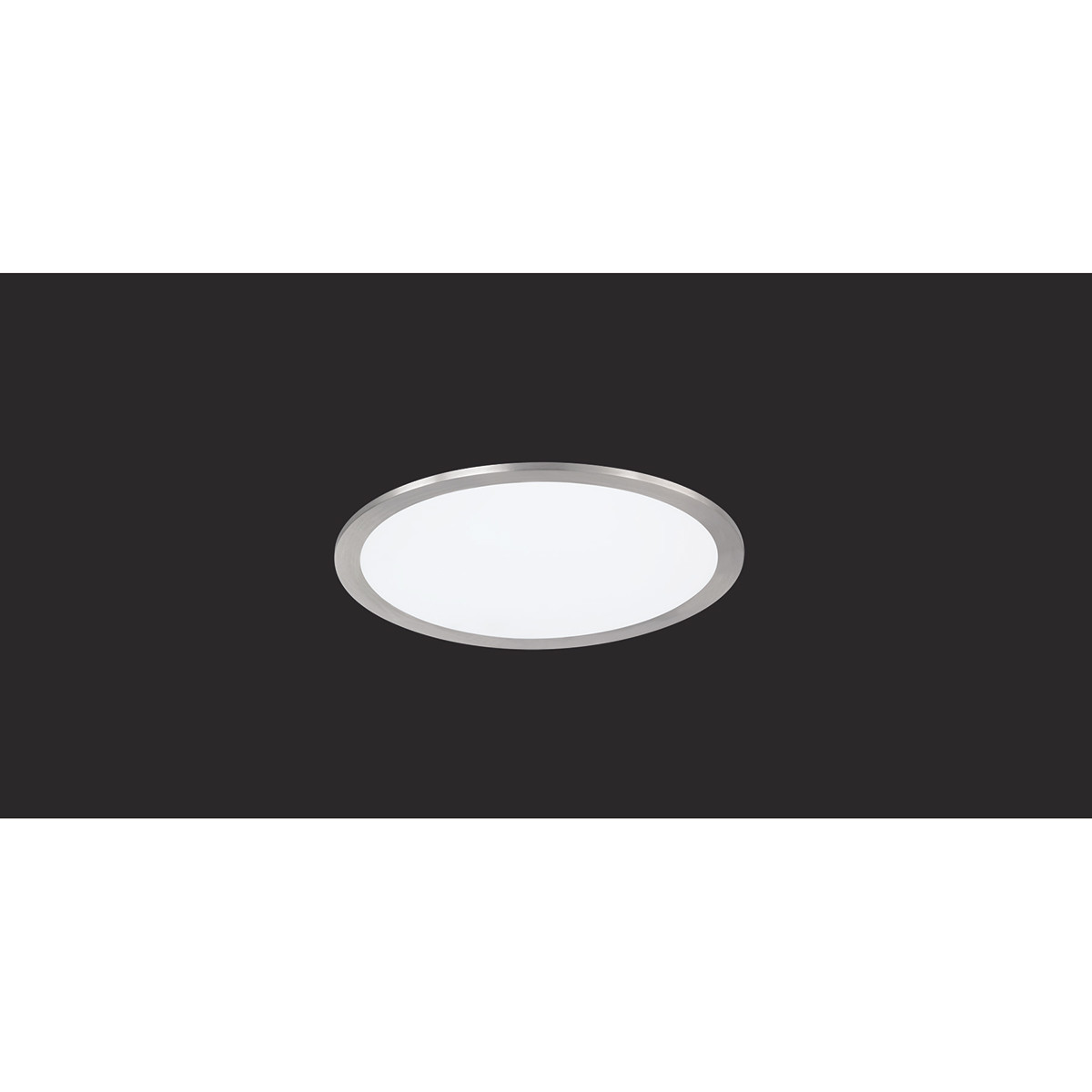 LED Plafondlamp - Plafondverlichting - Trion Povino - 15W - Warm Wit 3000K - Dimbaar - Rond - Mat Nikkel - Aluminium