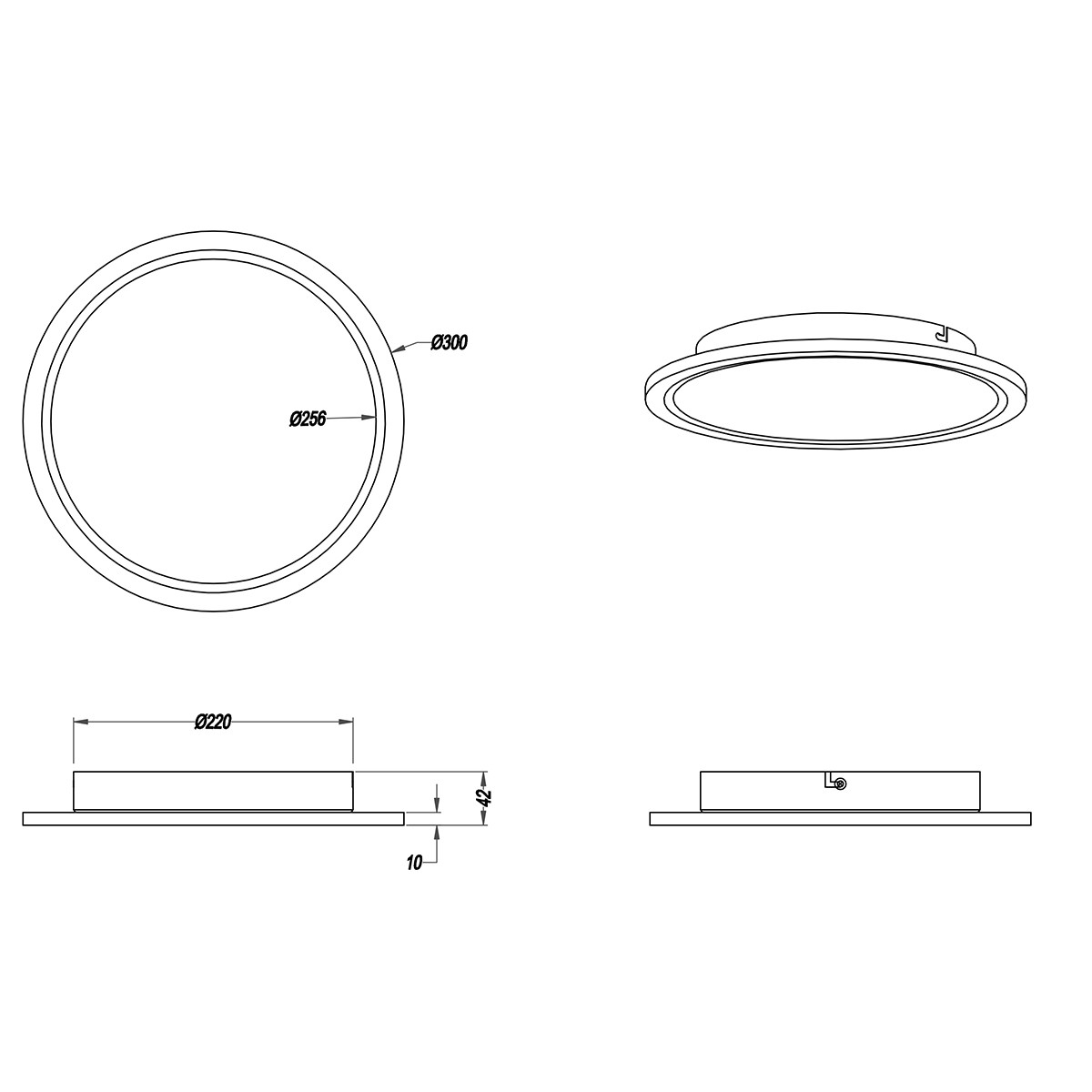 LED Plafondlamp - Plafondverlichting - Trion Povino - 15W - Warm Wit 3000K - Dimbaar - Rond - Mat Nikkel - Aluminium