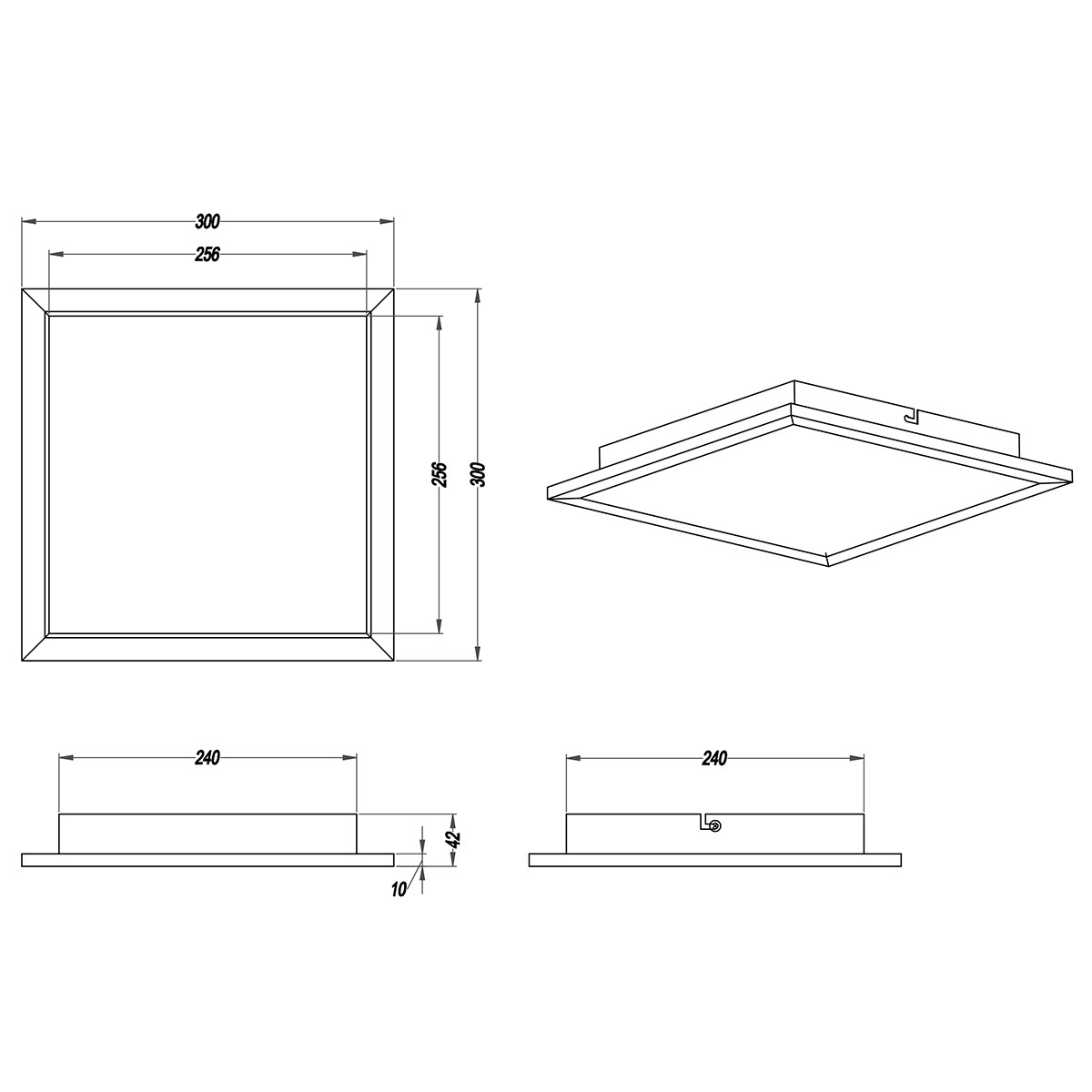 LED Plafondlamp - Plafondverlichting - Trion Povino - 15W - Warm Wit 3000K - Dimbaar - Vierkant - Mat Nikkel - Aluminium