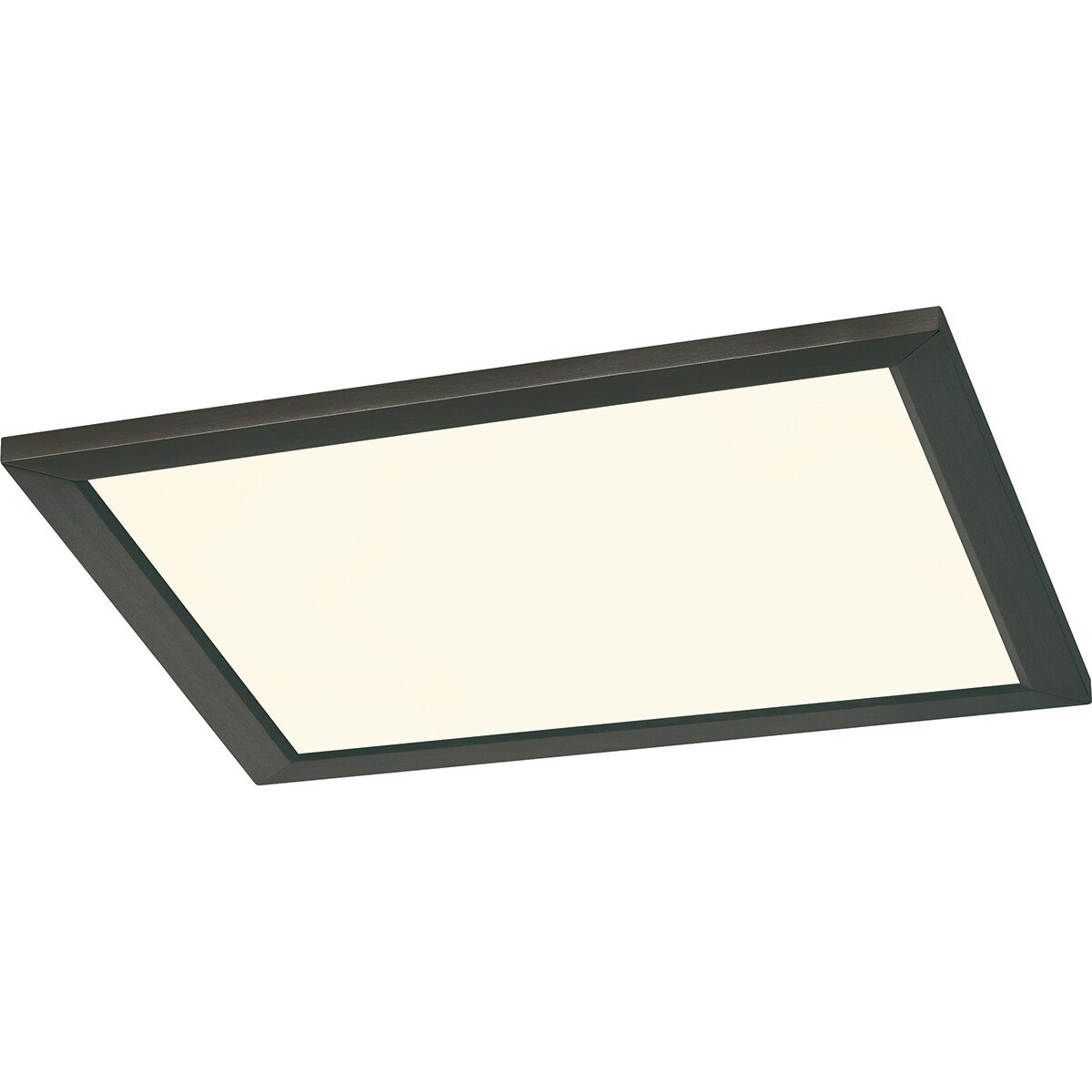 LED Plafondlamp - Plafondverlichting - Trion Povino - 15W - Warm Wit 3000K - Dimbaar - Vierkant - Mat Zwart - Aluminium product afbeelding