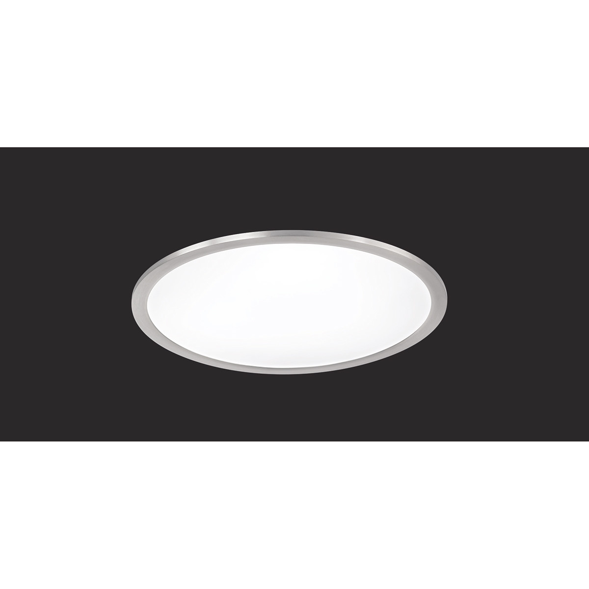 LED Plafondlamp - Plafondverlichting - Trion Povino - 26W - Warm Wit 3000K - Dimbaar - Rond - Mat Nikkel - Aluminium