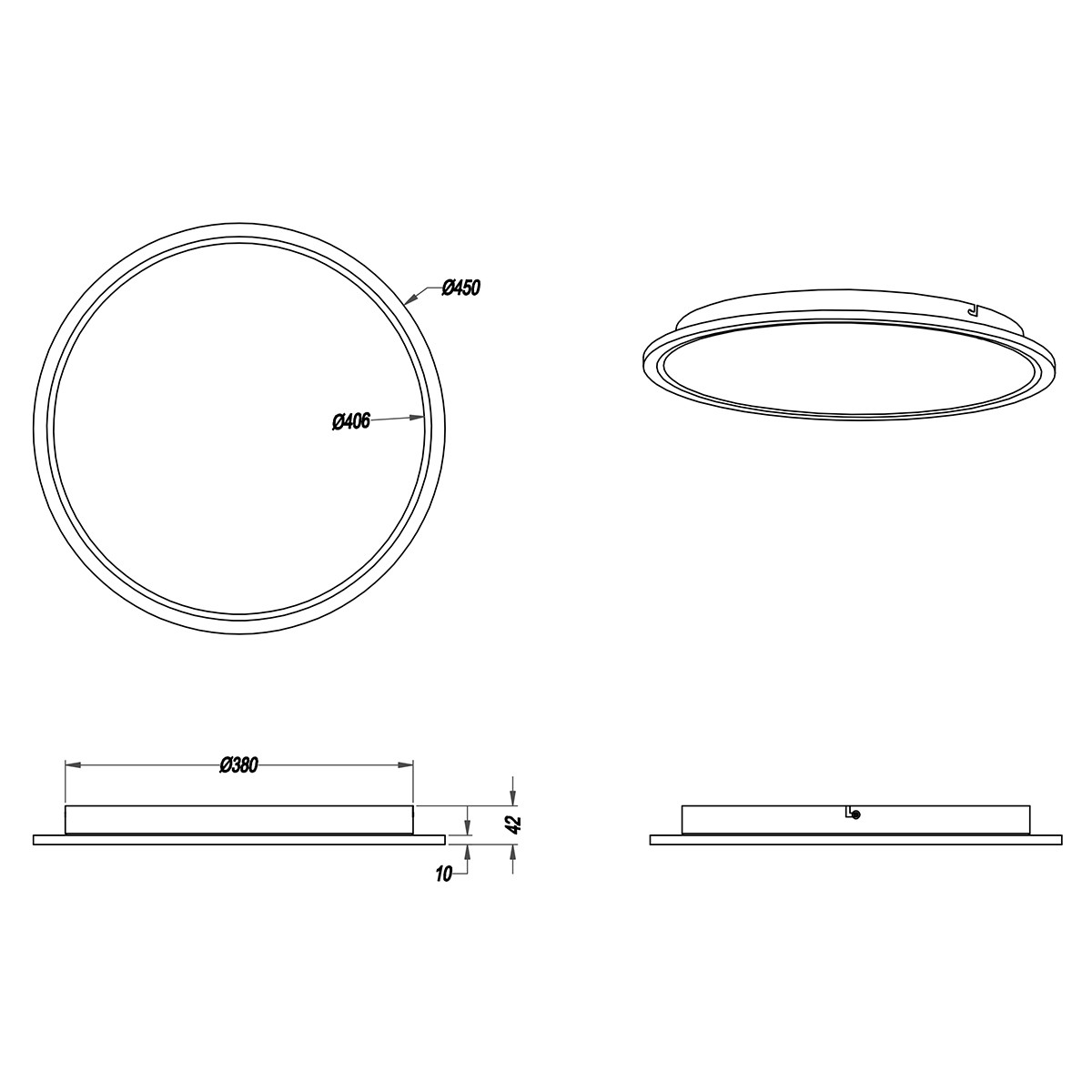 LED Plafondlamp - Plafondverlichting - Trion Povino - 26W - Warm Wit 3000K - Dimbaar - Rond - Mat Nikkel - Aluminium