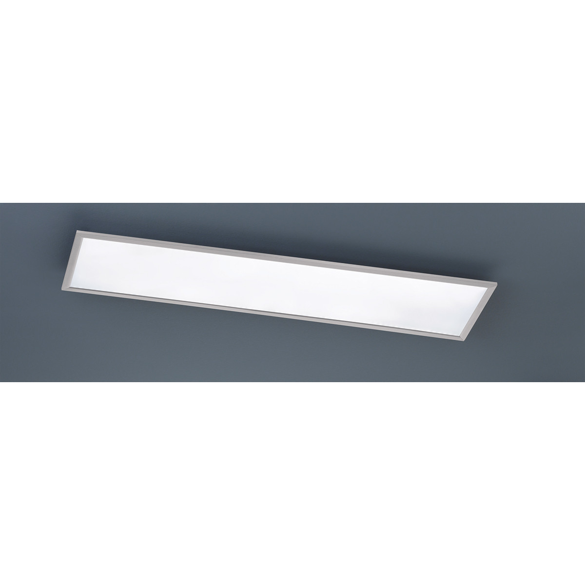 LED Plafondlamp - Plafondverlichting - Trion Povino - 31W - Warm Wit 3000K - Dimbaar - Rechthoek - Mat Nikkel - Aluminium