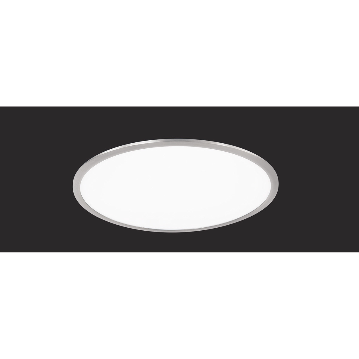 LED Plafondlamp - Plafondverlichting - Trion Povino - 31W - Warm Wit 3000K - Dimbaar - Rond - Mat Nikkel - Aluminium