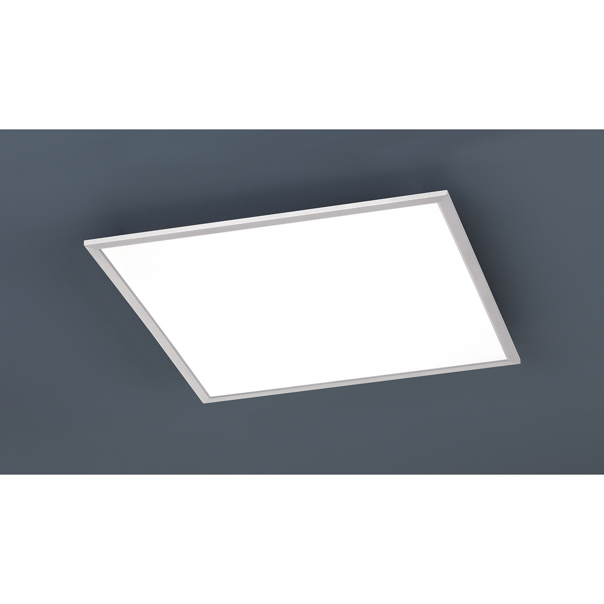 LED Plafondlamp - Plafondverlichting - Trion Povino - 31W - Warm Wit 3000K - Dimbaar - Vierkant - Mat Nikkel - Aluminium