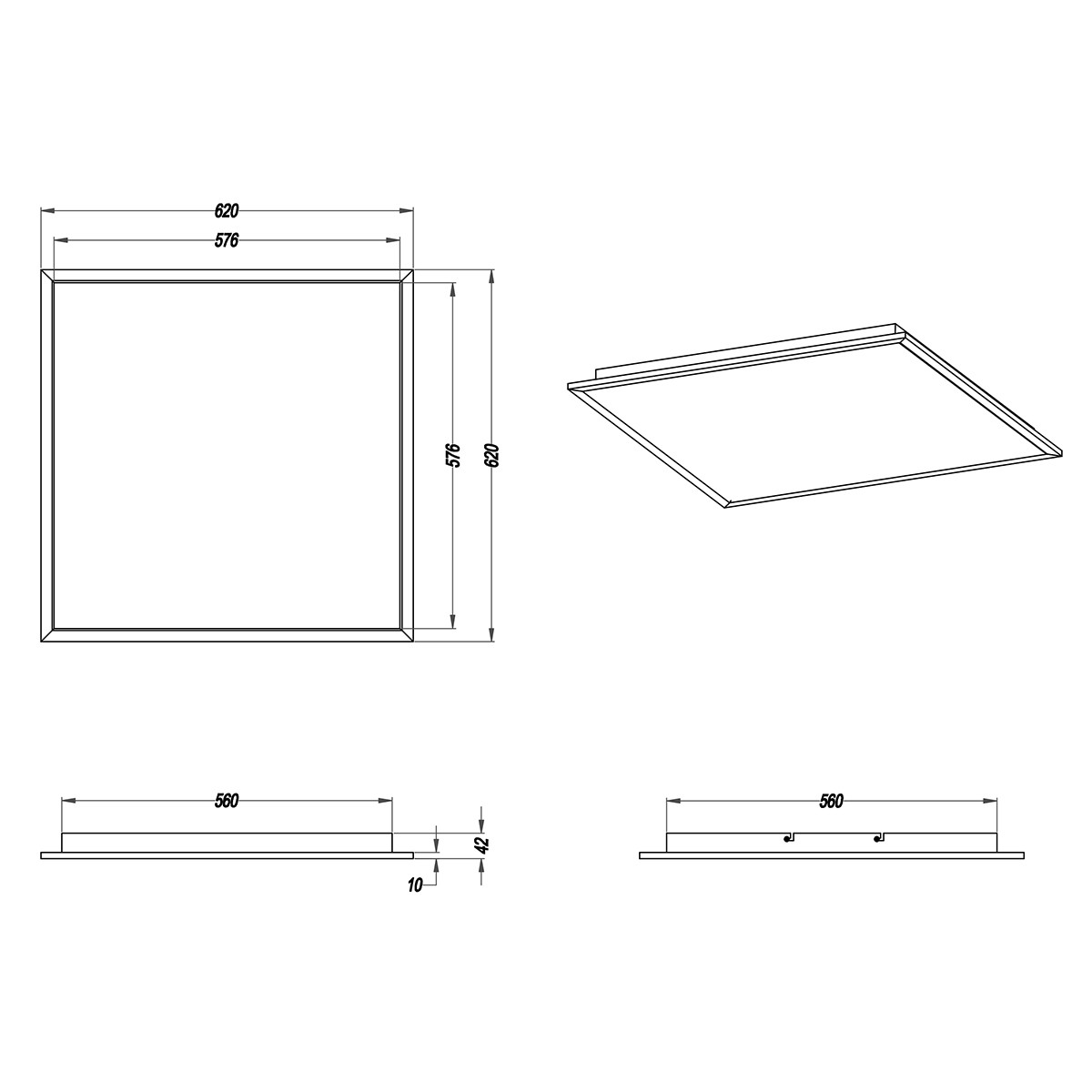 LED Plafondlamp - Plafondverlichting - Trion Povino - 31W - Warm Wit 3000K - Dimbaar - Vierkant - Mat Nikkel - Aluminium