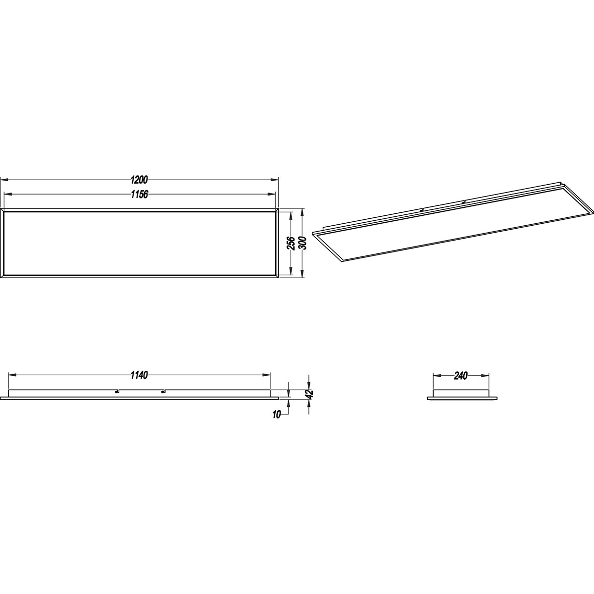 LED Plafondlamp - Plafondverlichting - Trion Povino - 31W - Warm Wit 3000K - Dimbaar - Rechthoek - Mat Zwart - Aluminium