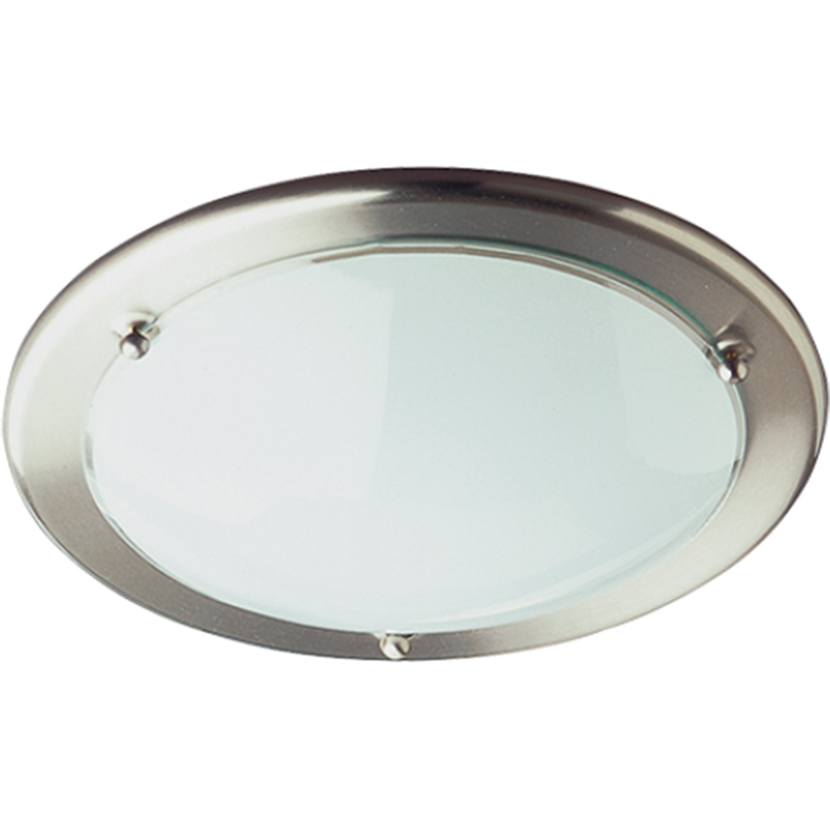 LED Plafondlamp - Plafondverlichting - Trion Primy - E27 Fitting - Rond - Mat Nikkel - Aluminium