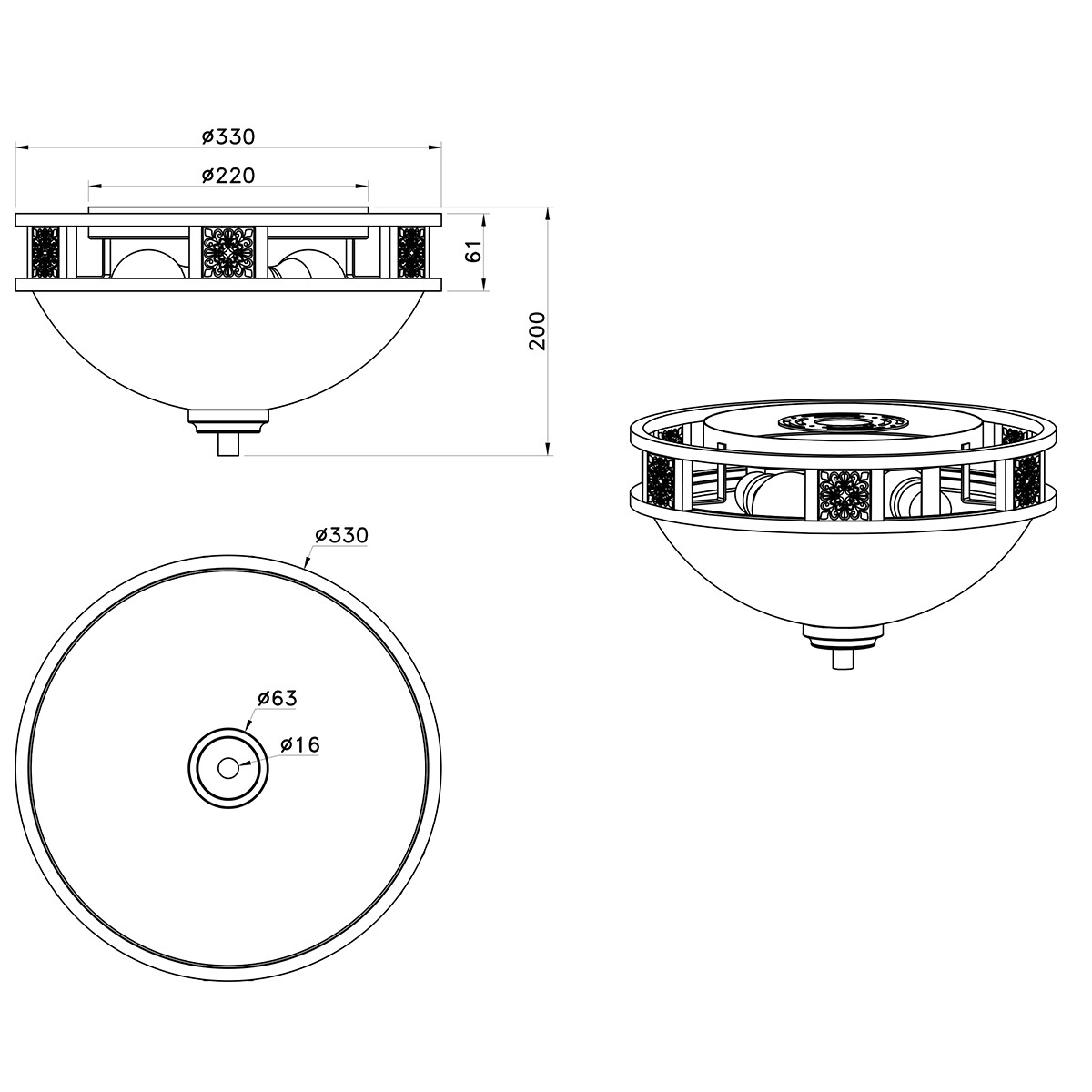 LED Plafondlamp - Plafondverlichting - Trion Qoluno - E27 Fitting - 2-lichts - Rond - Mat Oranje - Aluminium