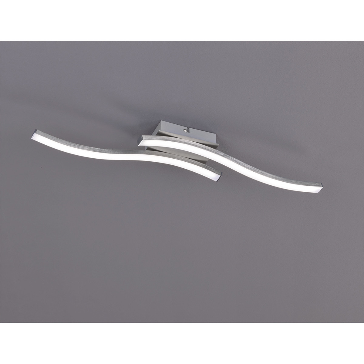 LED Plafondlamp - Plafondverlichting - Trion Ritonu - 10W - Warm Wit 3000K - Rechthoek - Mat Nikkel - Aluminium