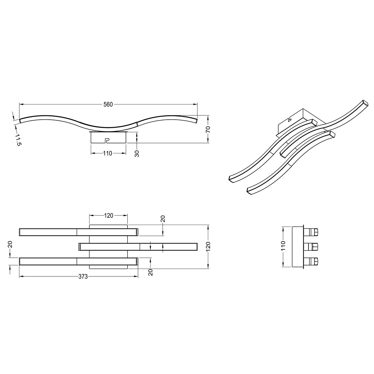 LED Plafondlamp - Plafondverlichting - Trion Ritonu - 15W - Warm Wit 3000K - Rechthoek - Mat Nikkel - Aluminium