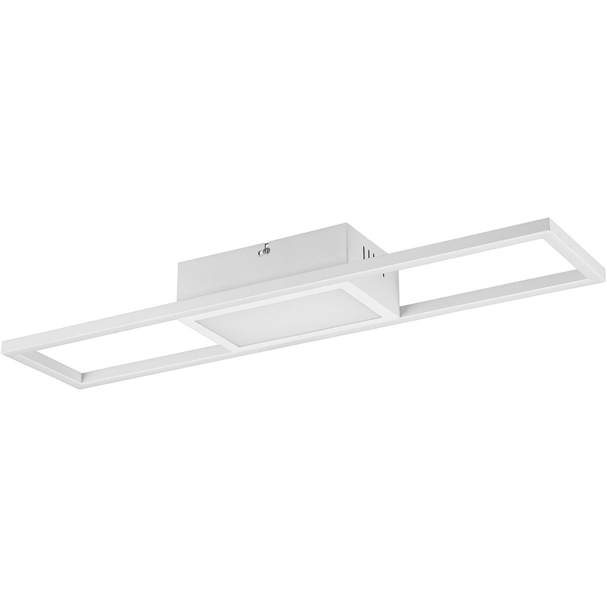 LED Plafondlamp - Plafondverlichting - Trion Riyaz - 22W - Aanpasbare Kleur - Afstandsbediening - Dimbaar - Rechthoek - Mat Wit - Aluminium