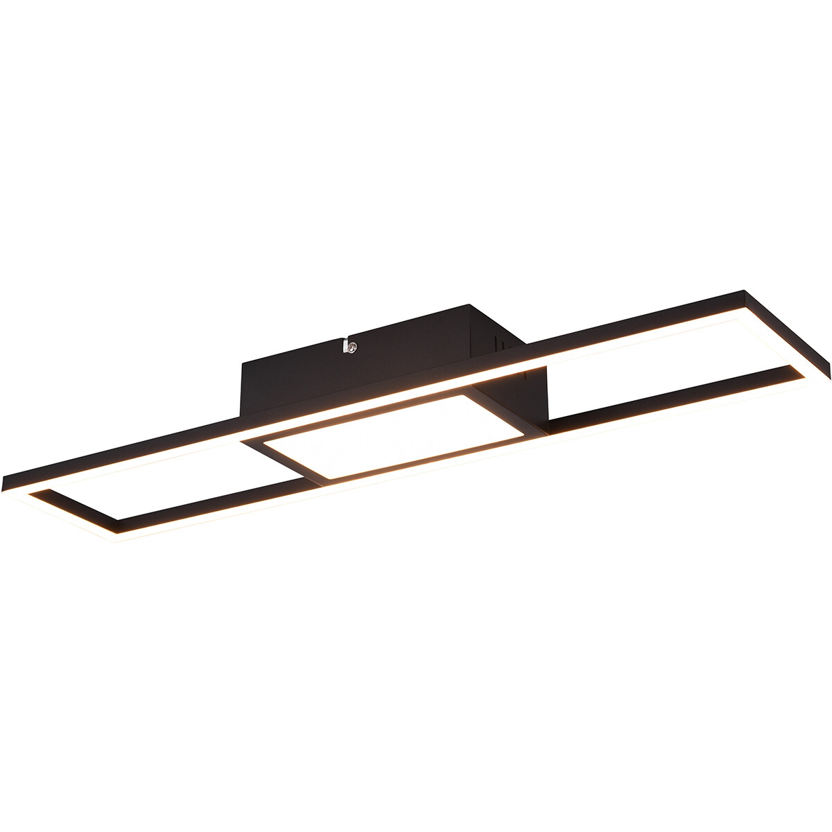 LED Plafondlamp - Plafondverlichting - Trion Riyaz - 22W - Aanpasbare Kleur - Afstandsbediening - Dimbaar - Rechthoek - Mat Zwart - Aluminium product afbeelding