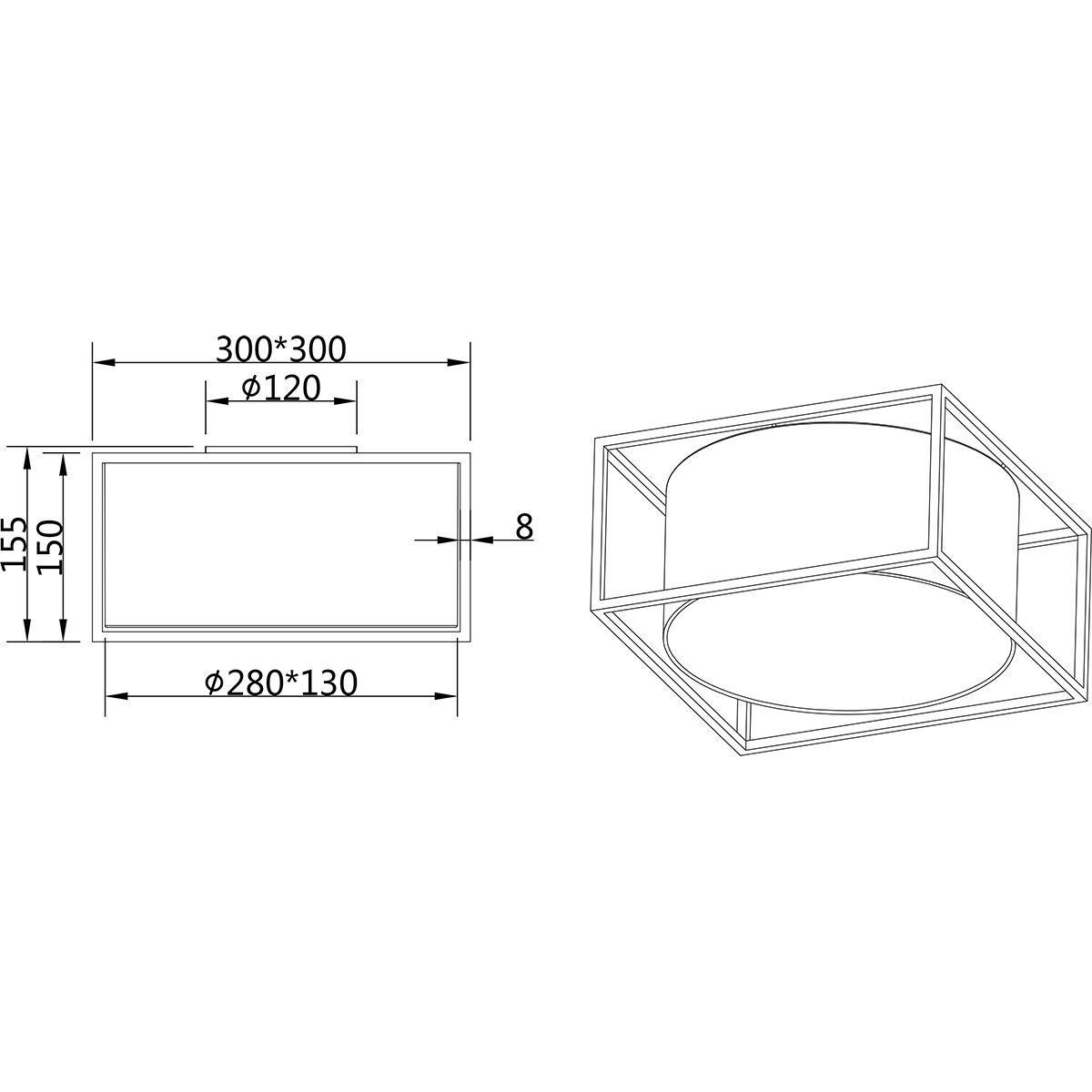 LED Plafondlamp - Plafondverlichting - Trion Rocky - E27 Fitting - 2-lichts - Industrieel - Mat Zwart - Metaal