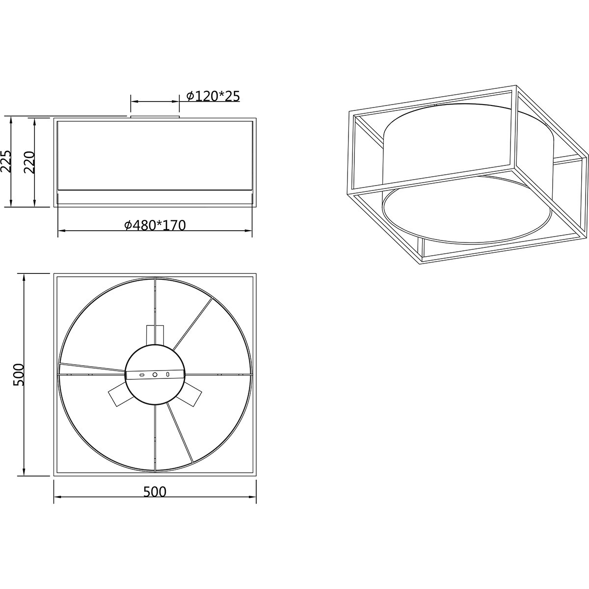 LED Plafondlamp - Plafondverlichting - Trion Rocky - E27 Fitting - 3-lichts - Industrieel - Mat Zwart - Metaal