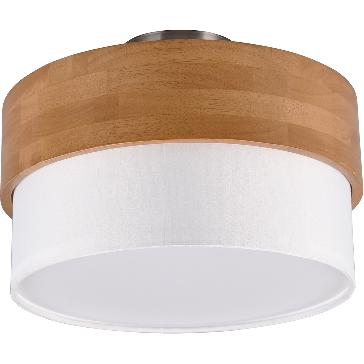 LED Plafondlamp - Plafondverlichting - Trion Sella - E14 Fitting - 2-lichts - Rond - Mat Nikkel/Wit - Aluminium