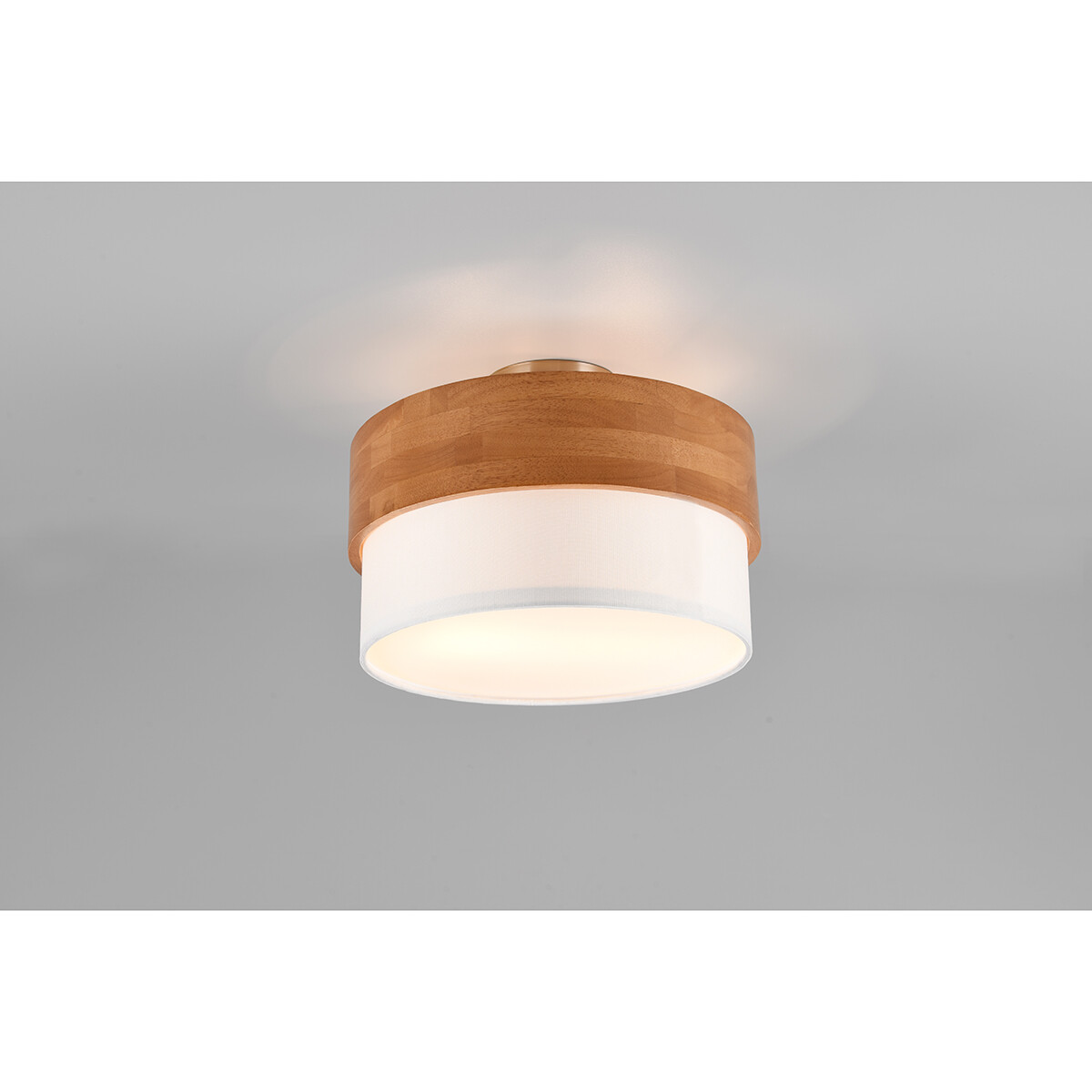 LED Plafondlamp - Plafondverlichting - Trion Sella - E14 Fitting - 2-lichts - Rond - Mat Nikkel/Wit - Aluminium