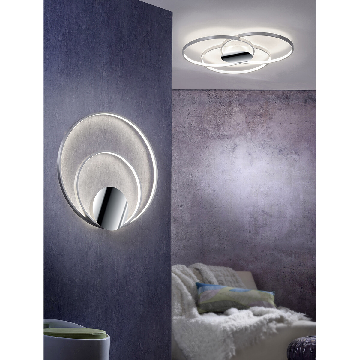 LED Plafondlamp - Plafondverlichting - Trion Sidon - 40W - Warm Wit 3000K - Dimbaar - Rond - Mat Grijs - Aluminium