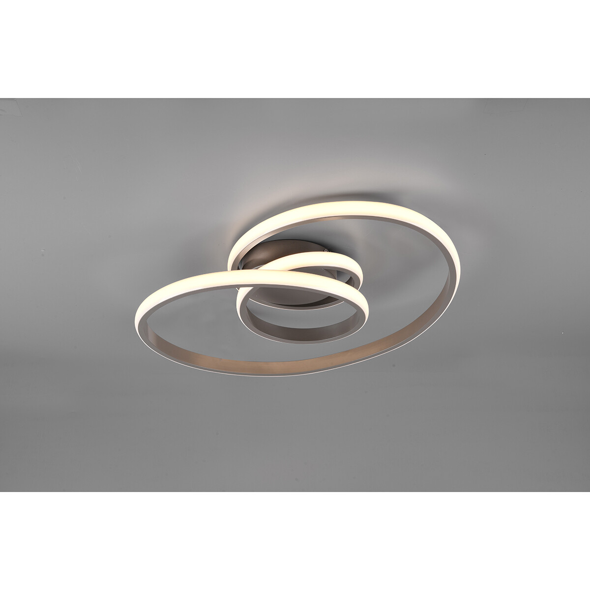 LED Plafondlamp - Plafondverlichting - Trion Sonso - 18.5W - Warm Wit 3000K - Dimbaar - Rond - Mat Nikkel - Aluminium