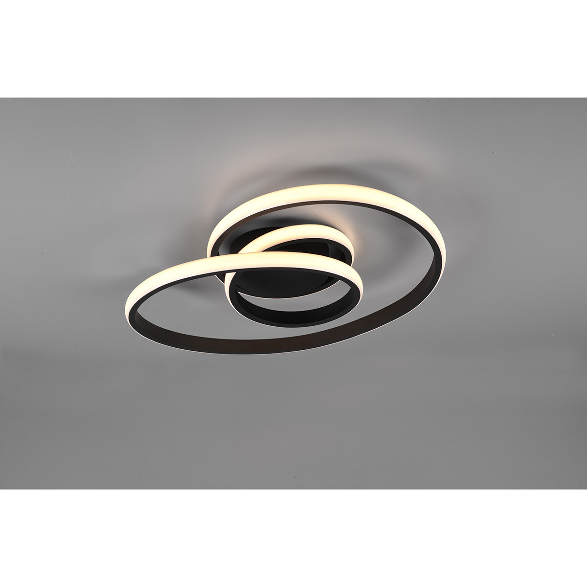 LED Plafondlamp - Plafondverlichting - Trion Sonso - 18.5W - Warm Wit 3000K - Dimbaar - Rond - Mat Zwart - Aluminium