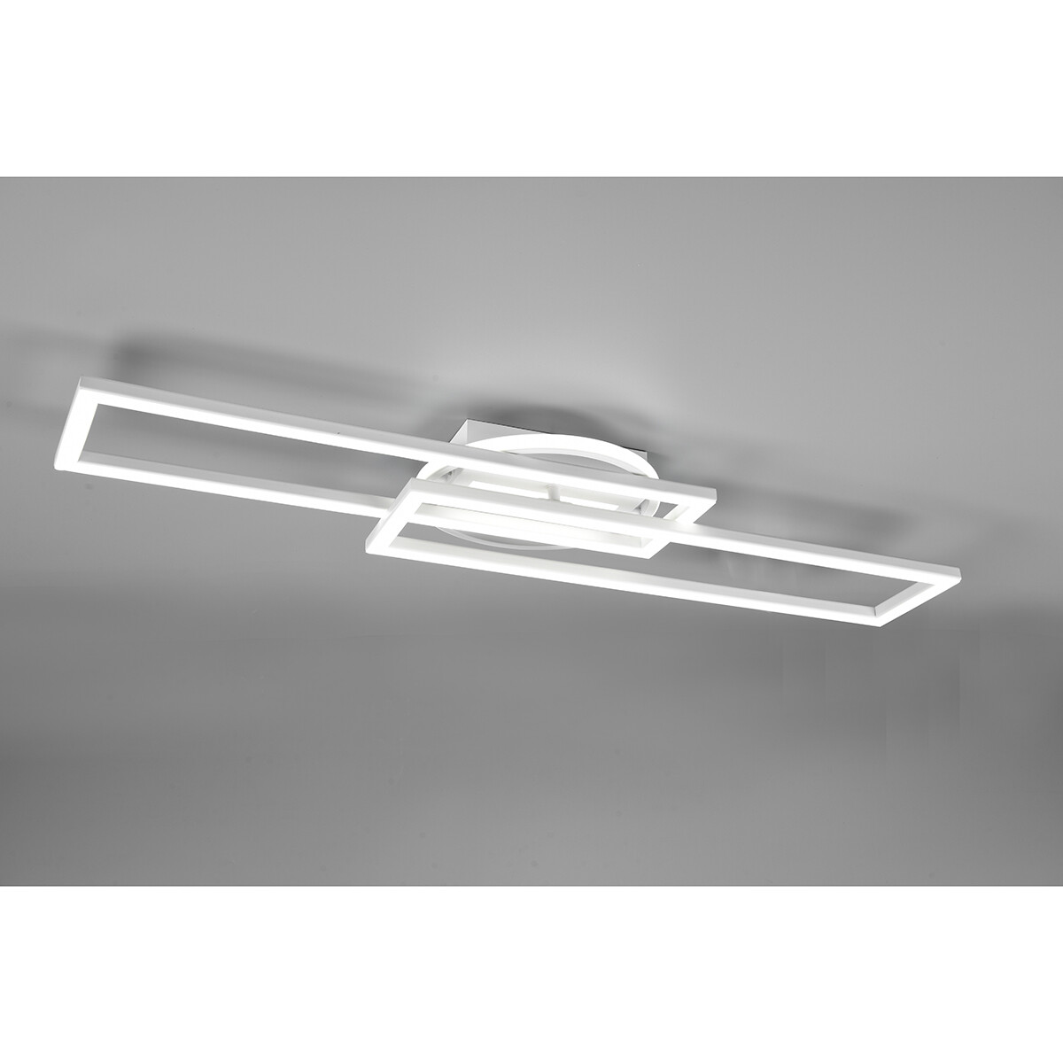 LED Plafondlamp - Plafondverlichting - Trion Tiger - 30W - Aanpasbare Kleur - Afstandsbediening - Dimbaar - Rechthoek - Mat Wit - Aluminium