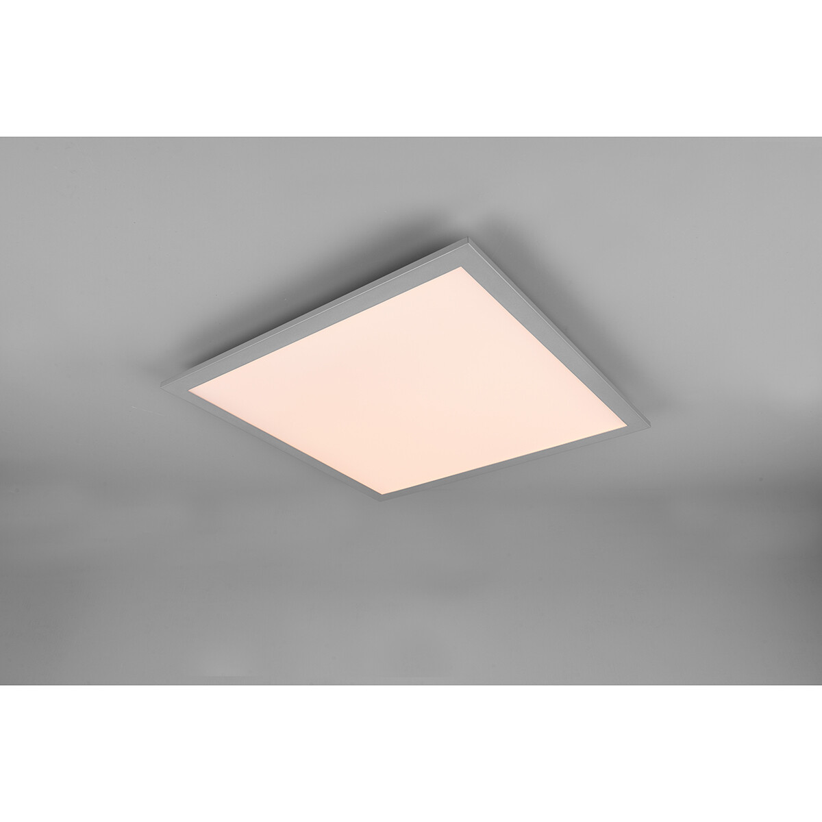 LED Plafondlamp - Plafondverlichting - Trion Tirus - 18W - Aanpasbare Kleur - Afstandsbediening - Dimbaar - Vierkant - Mat Titaan - Aluminium