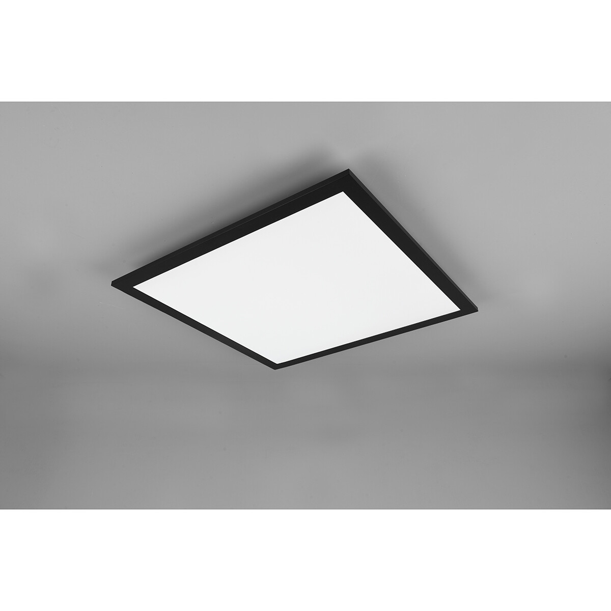 LED Plafondlamp - Plafondverlichting - Trion Tirus - 18W - Aanpasbare Kleur - Afstandsbediening - Dimbaar - Vierkant - Mat Zwart - Aluminium