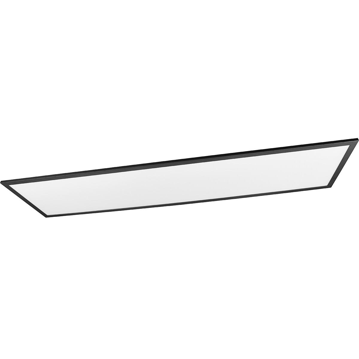 LED Plafondlamp - Plafondverlichting - Trion Tirus XL - 34W - Aanpasbare Kleur - Afstandsbediening - Dimbaar - Rechthoek - Mat Zwart - Aluminium