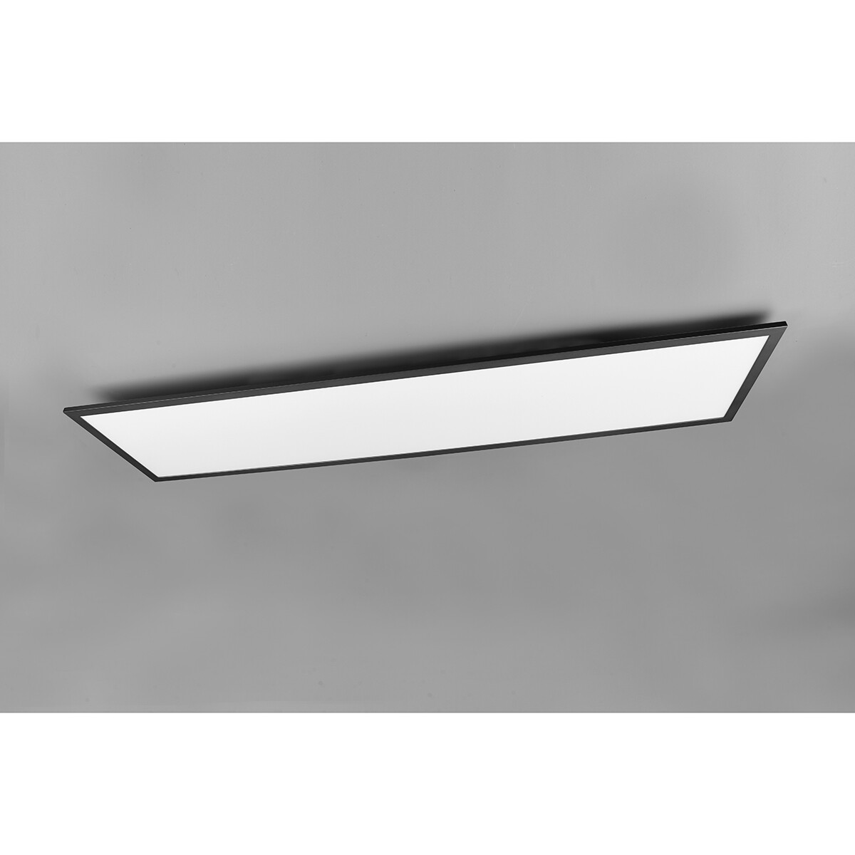 LED Plafondlamp - Plafondverlichting - Trion Tirus XL - 34W - Aanpasbare Kleur - Afstandsbediening - Dimbaar - Rechthoek - Mat Zwart - Aluminium