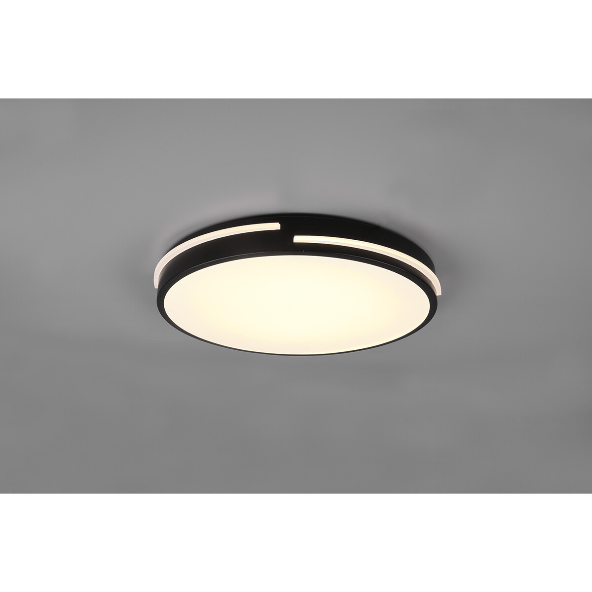 LED Plafondlamp - Plafondverlichting - Trion Tocomo - 24W - Dimbaar - Aanpasbare Kleur - Afstandsbediening - Rond - Mat Zwart - Aluminium