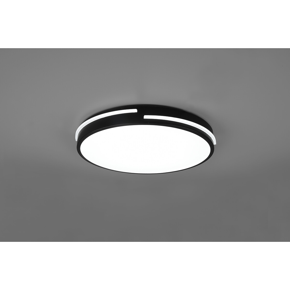 LED Plafondlamp - Plafondverlichting - Trion Tocomo - 24W - Dimbaar - Aanpasbare Kleur - Afstandsbediening - Rond - Mat Zwart - Aluminium