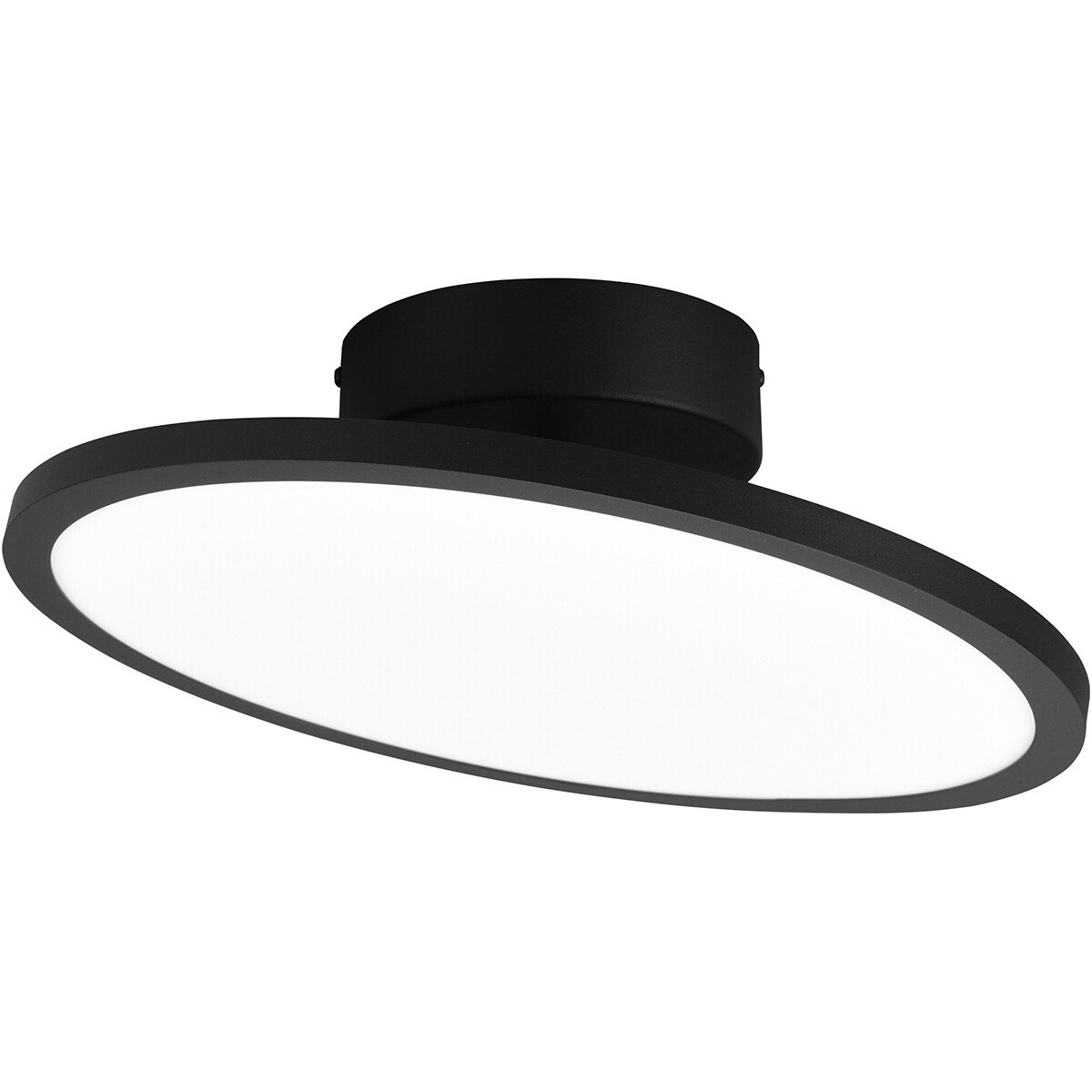 LED Plafondlamp - Plafondverlichting - Trion Trula - 29W - Warm Wit 3000K - Dimbaar - Rond - Mat Zwart - Aluminium