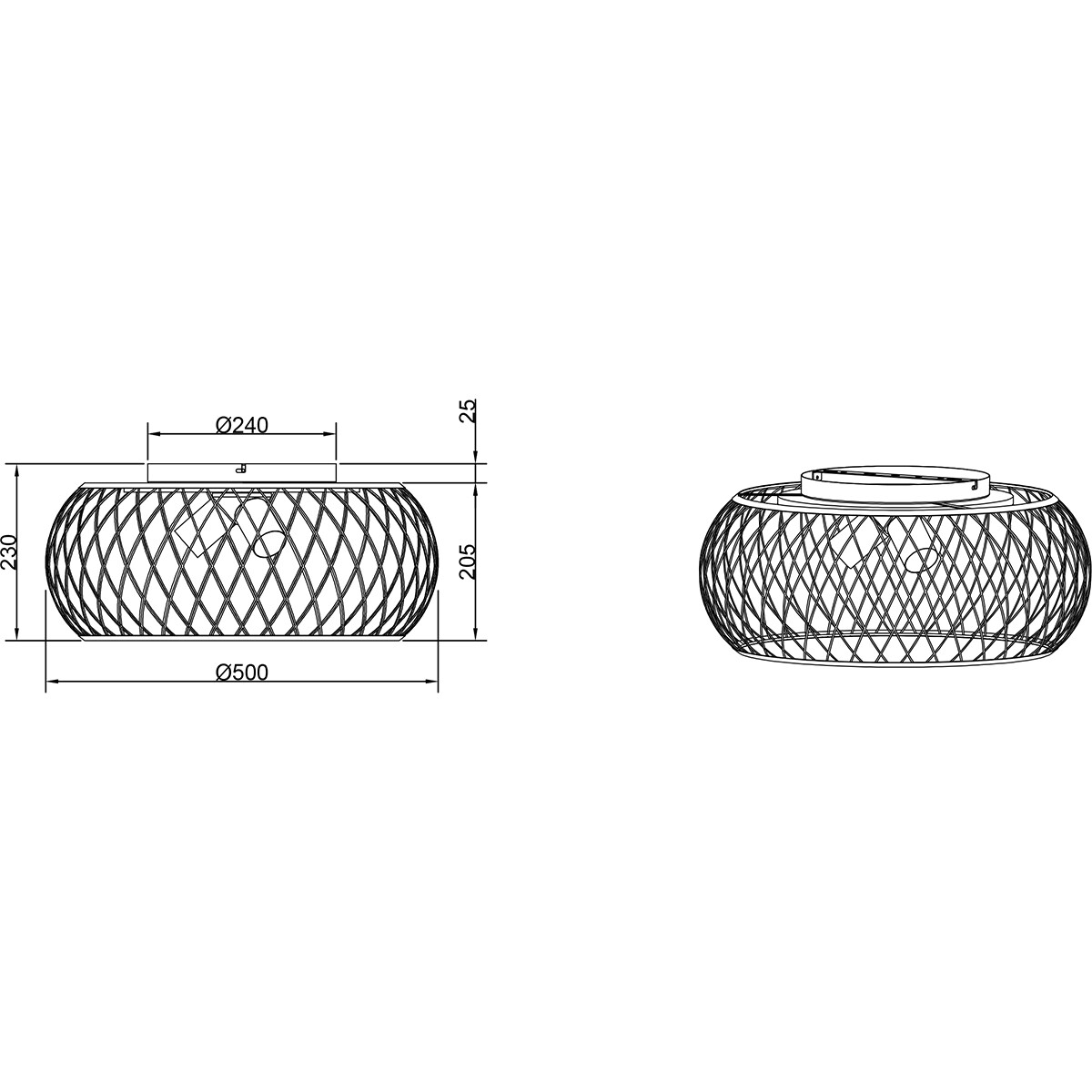 LED Plafondlamp - Plafondverlichting - Trion Tymon - E27 Fitting - 3-lichts - Rond - Mat Zwart/Goud - Aluminium