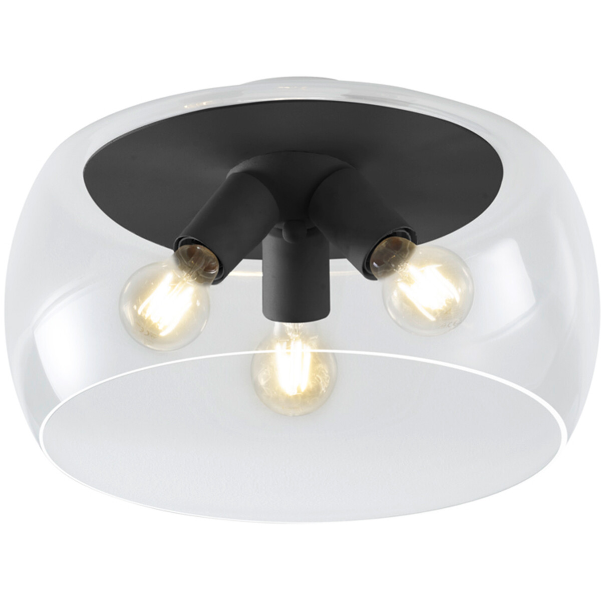 LED Plafondlamp - Plafondverlichting - Trion Valenti - E27 Fitting - Rond - Mat Antraciet - Aluminium