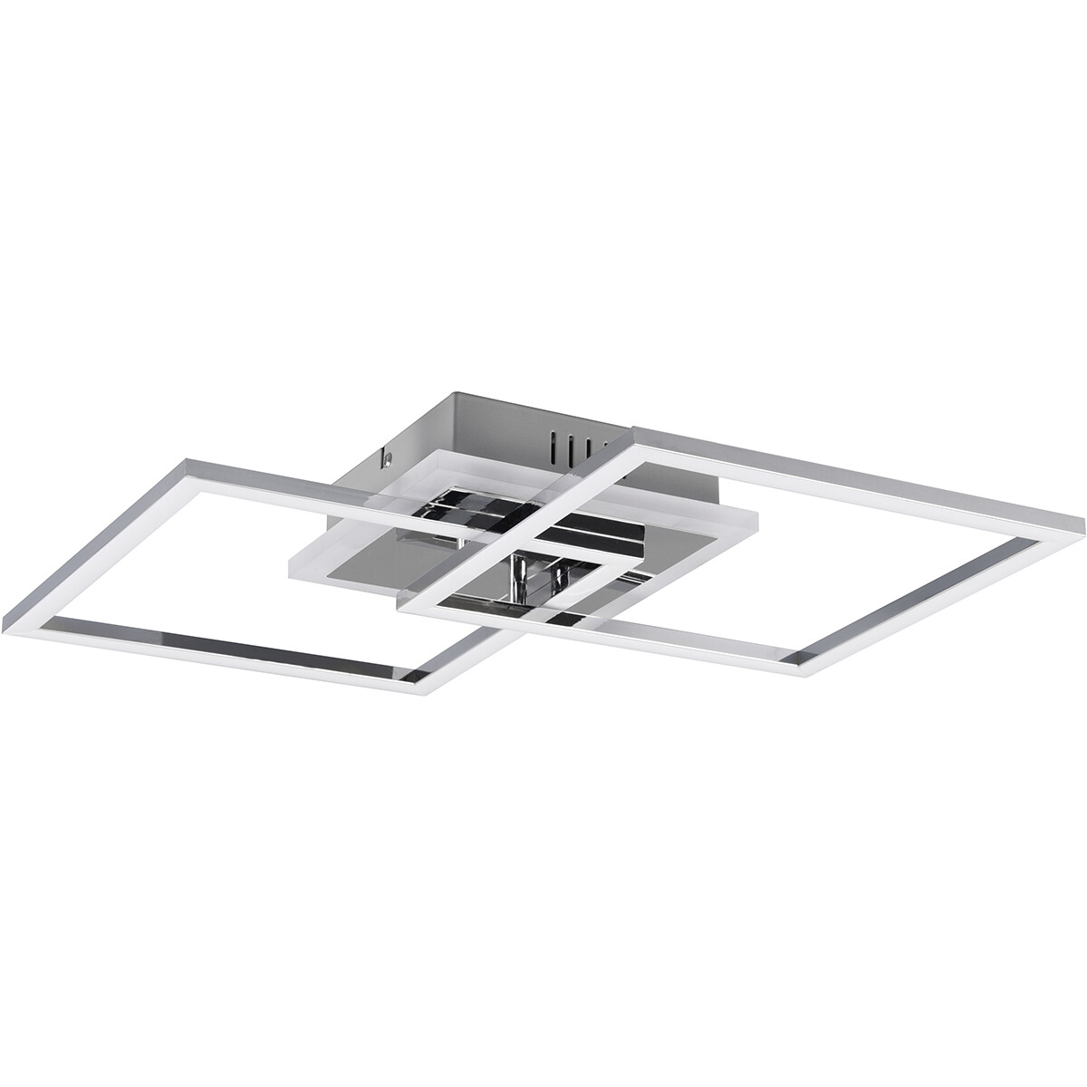 LED Plafondlamp - Plafondverlichting - Trion Venda - 25W - Natuurlijk Wit 4000K - Dimbaar - Vierkant - Mat Chroom - Aluminium