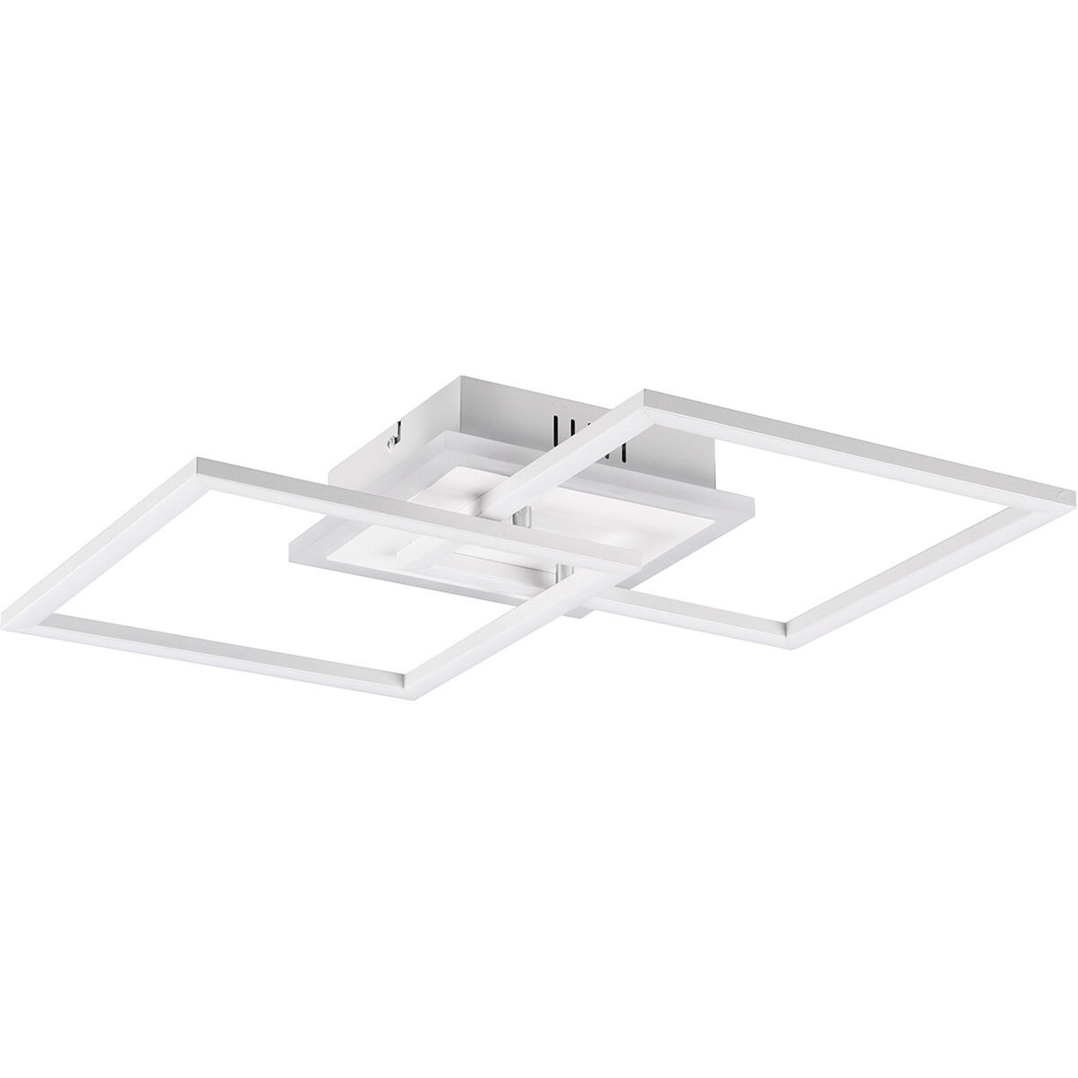 LED Plafondlamp - Plafondverlichting - Trion Venda - 25W - Natuurlijk Wit 4000K - Dimbaar - Vierkant - Mat Wit - Aluminium