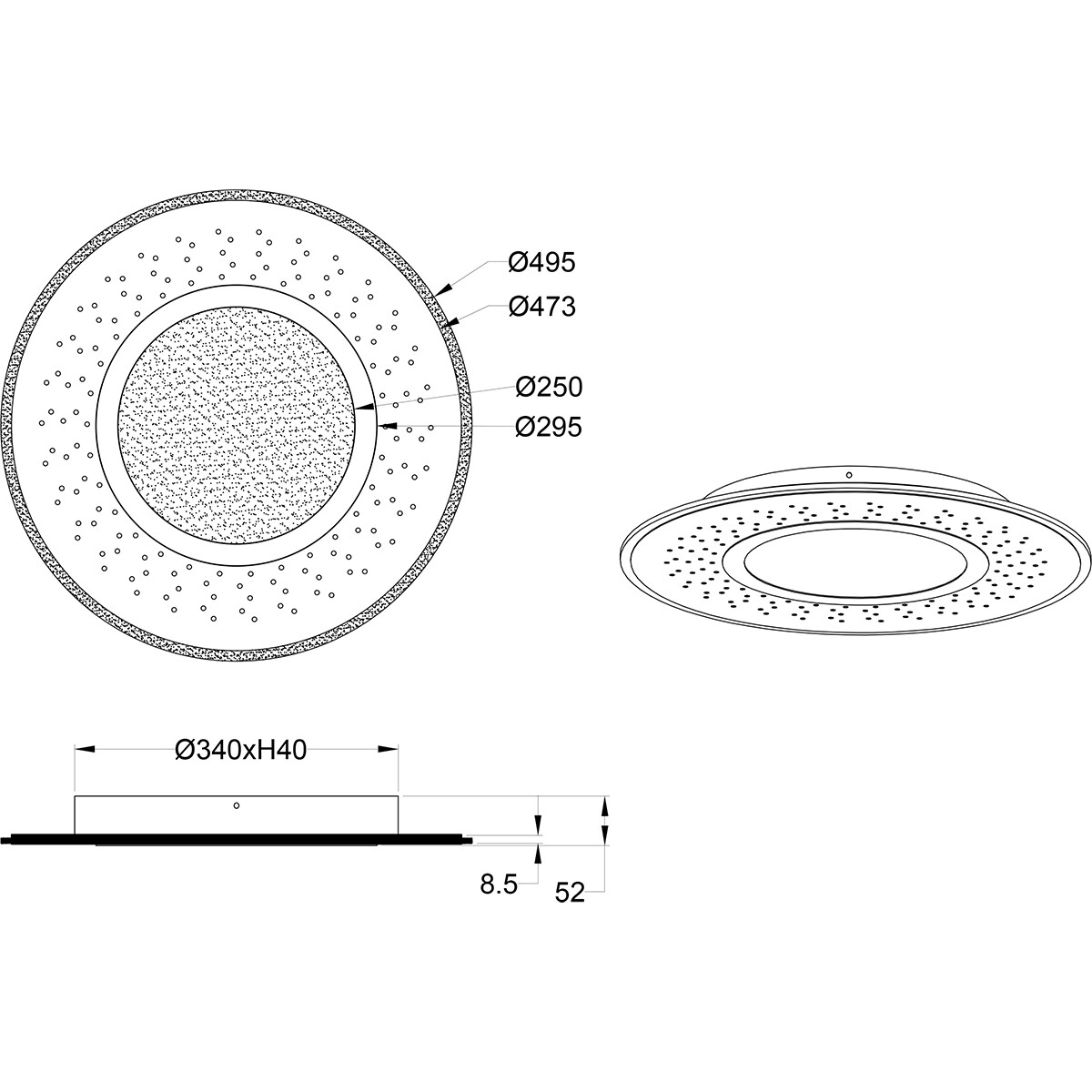 LED Plafondlamp - Plafondverlichting - Trion Virsa - 44W - Aanpasbare Kleur - Dimbaar - Afstandsbediening - Rond - Mat Nikkel - Aluminium