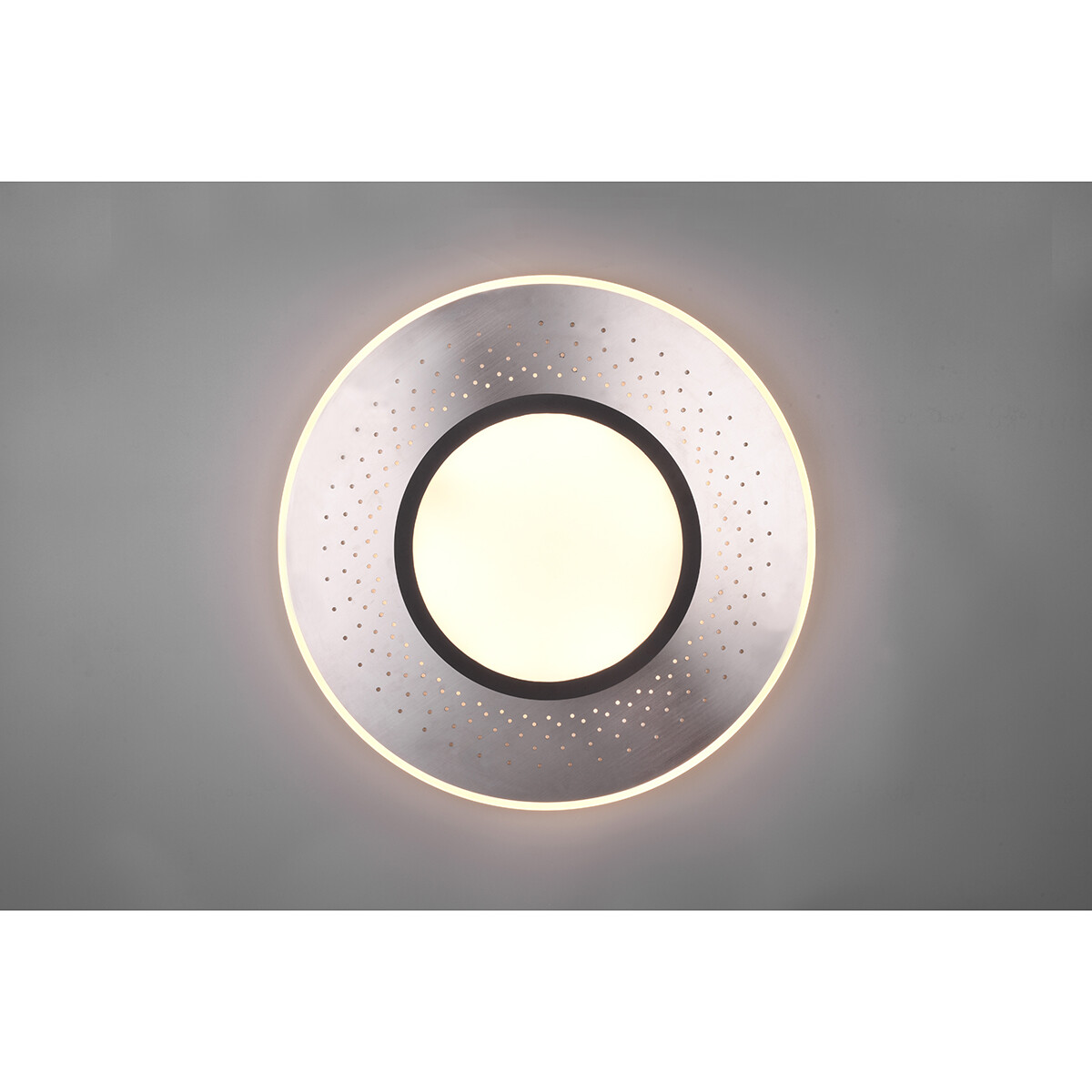 LED Plafondlamp - Plafondverlichting - Trion Virsa - 70W - Aanpasbare Kleur - Dimbaar - Afstandsbediening - Rond - Mat Nikkel - Aluminium