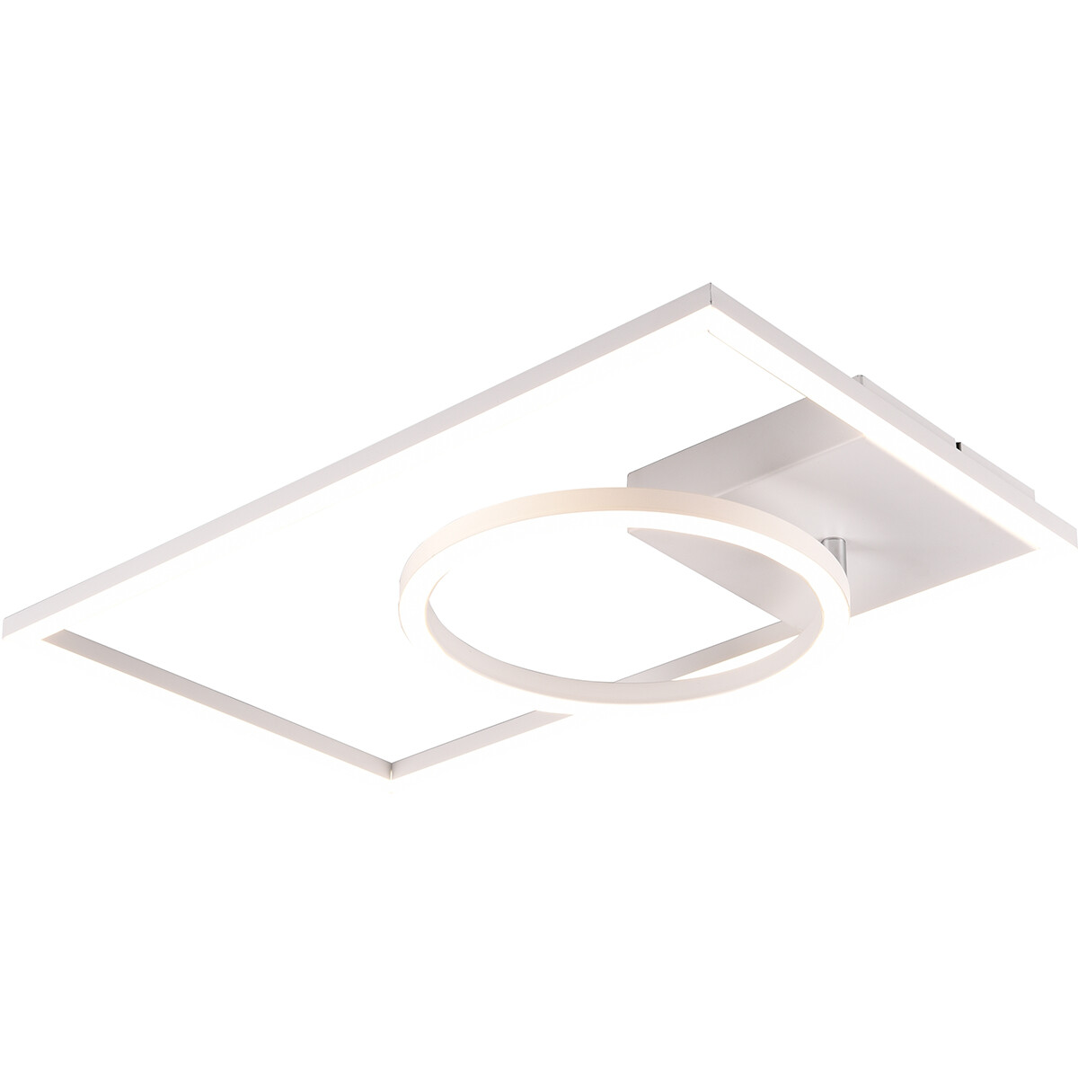 LED Plafondlamp - Plafondverlichting - Trion Viyona - 24W - Natuurlijk Wit 4000K - Dimbaar - Rechthoek - Mat Wit - Aluminium