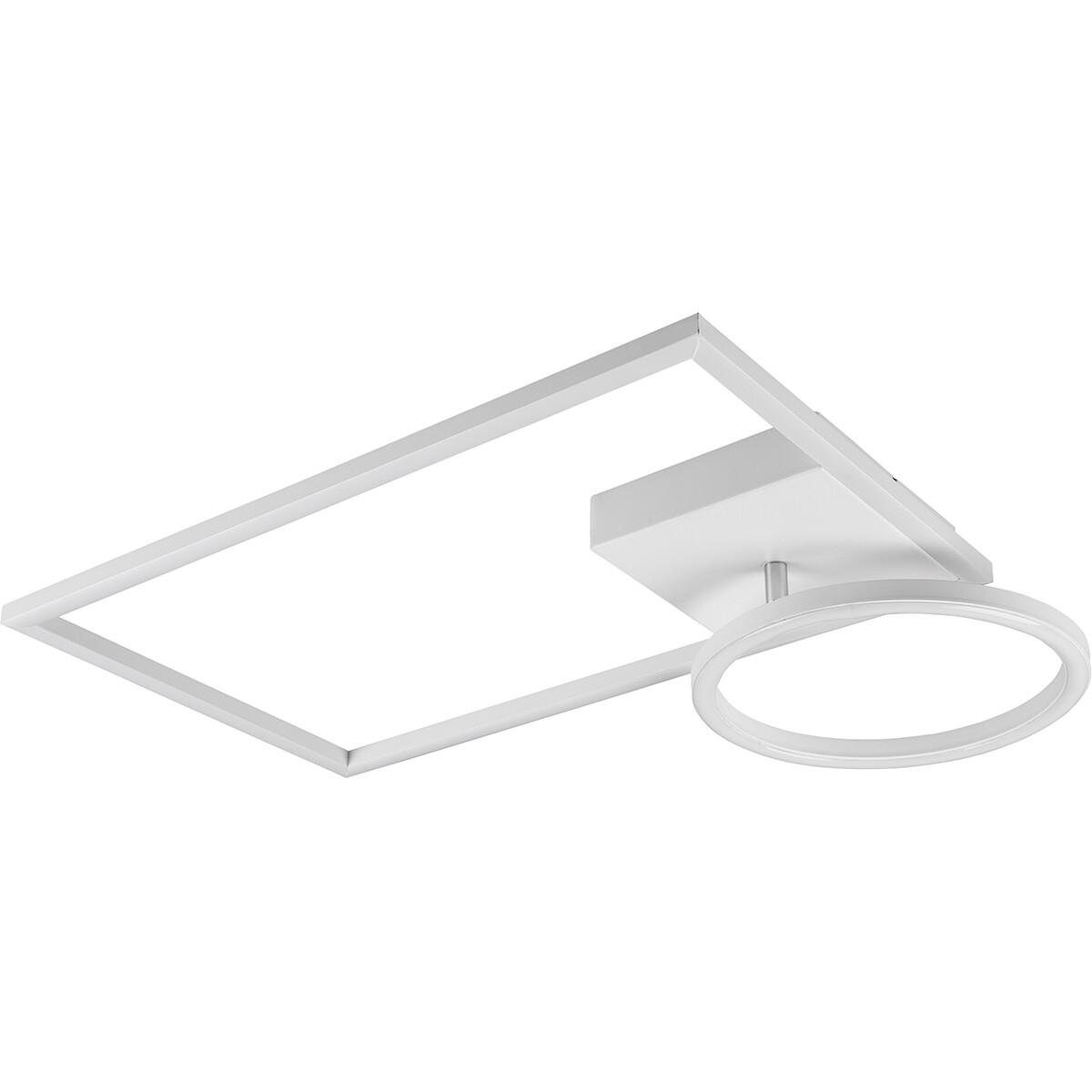 LED Plafondlamp - Plafondverlichting - Trion Viyona - 24W - Natuurlijk Wit 4000K - Dimbaar - Rechthoek - Mat Wit - Aluminium